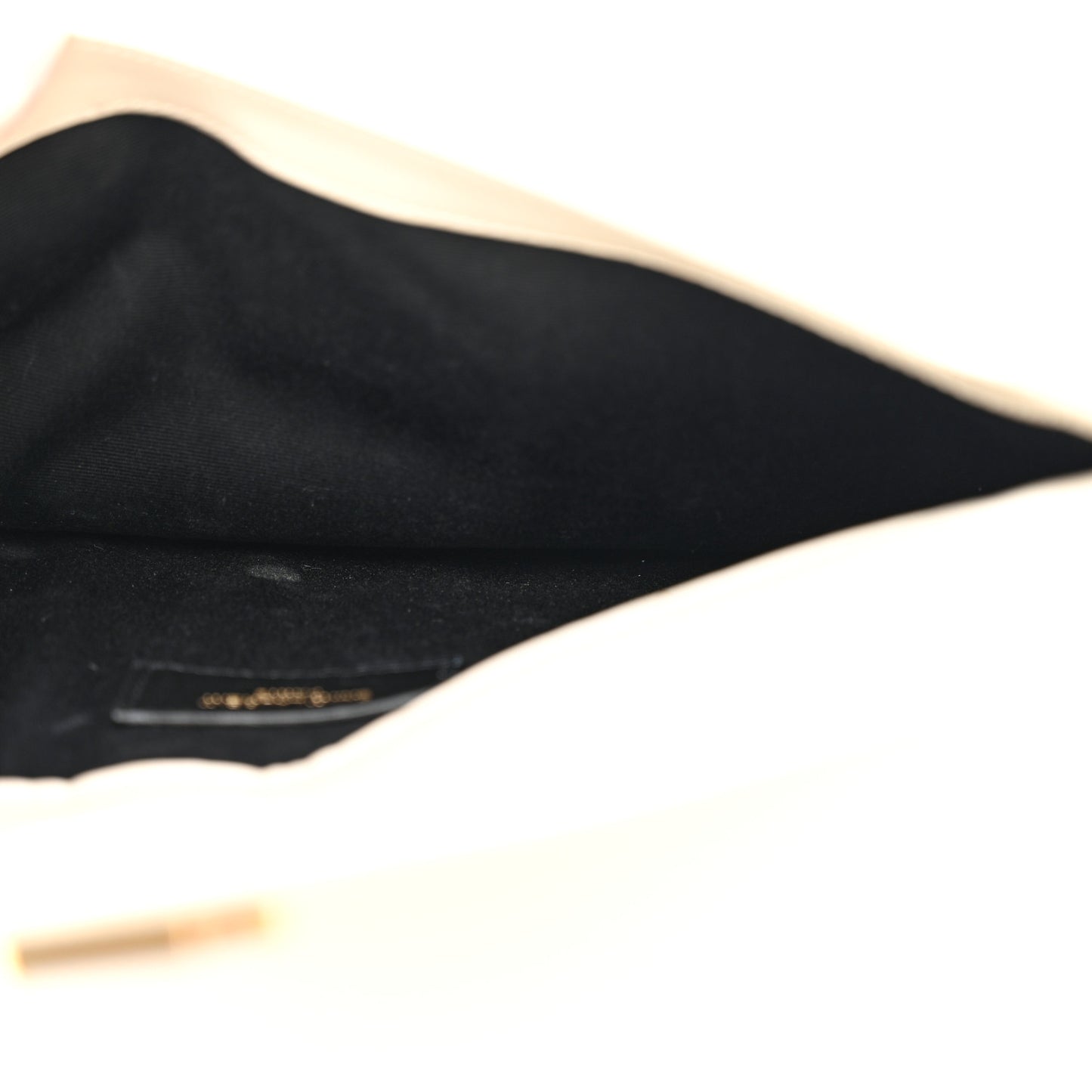 Smooth Shiny Calfskin Uptown Pouch Crema Soft