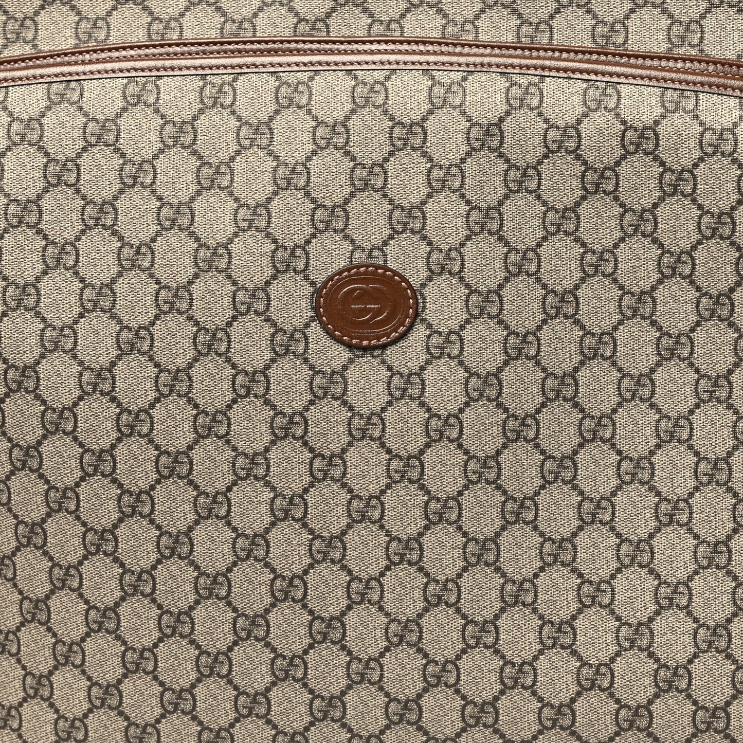 GG Supreme Monogram Azalea Calfskin Retro Interlocking G Hanger Garment Bag Beige Ebony Brown Sugar