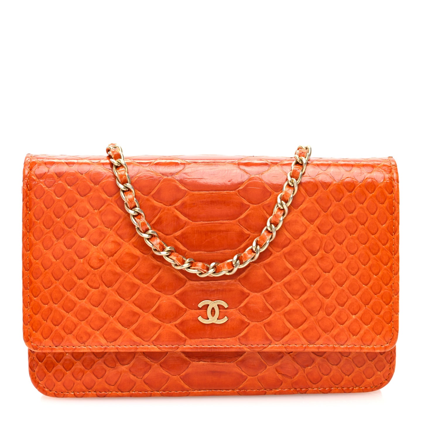 Snakeskin Wallet On Chain WOC Orange