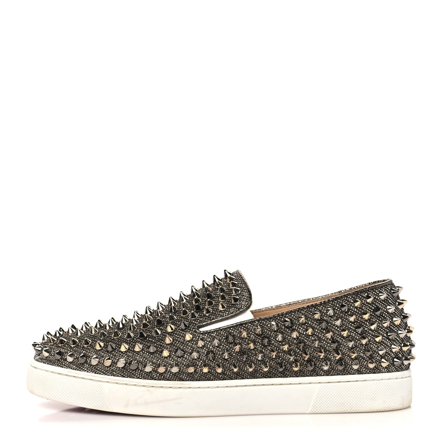 Glitter Chain Spikes Womens Roller Boat Flat 39.5 Roche Multicolor