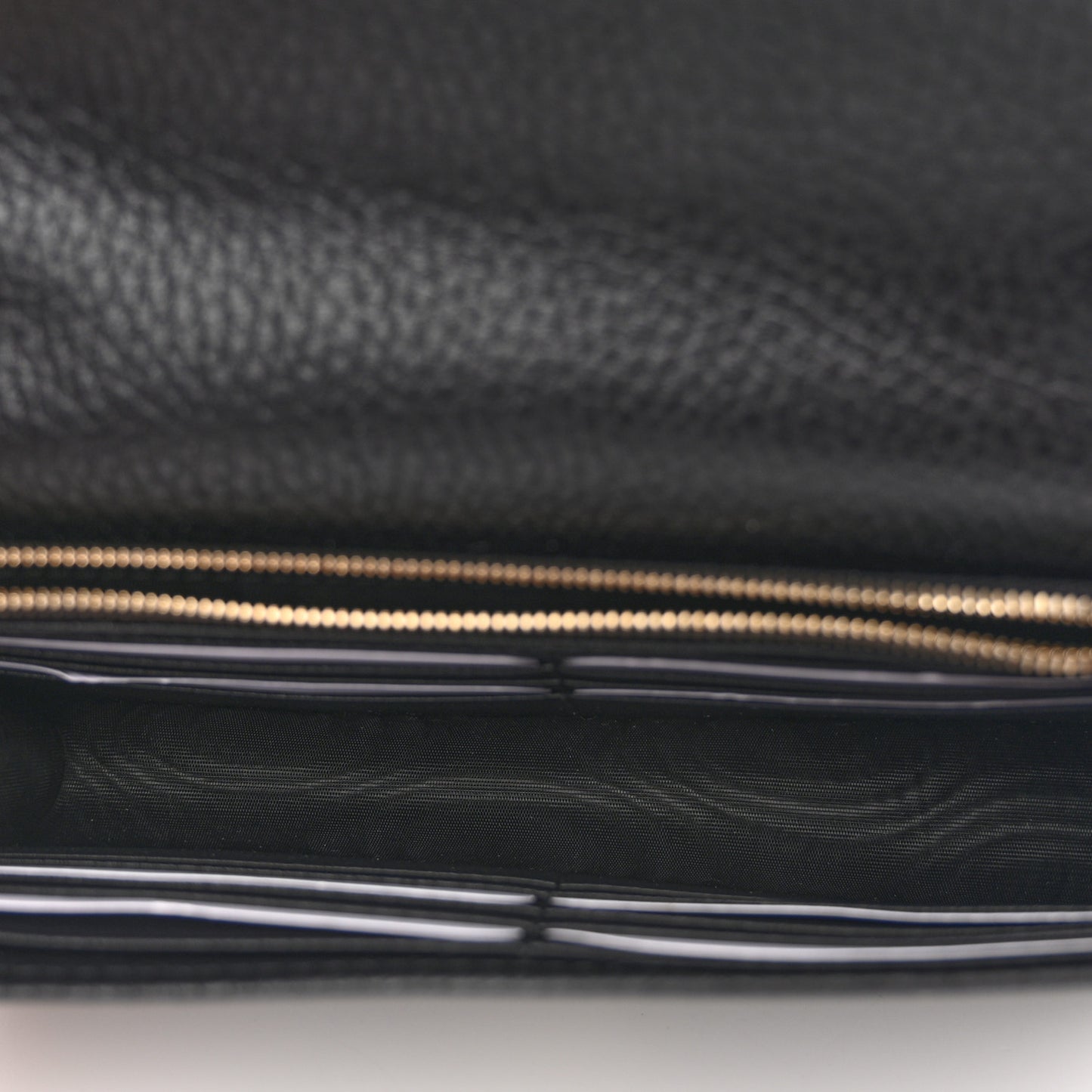 Dollar Calfskin Interlocking G Chain Wallet Black