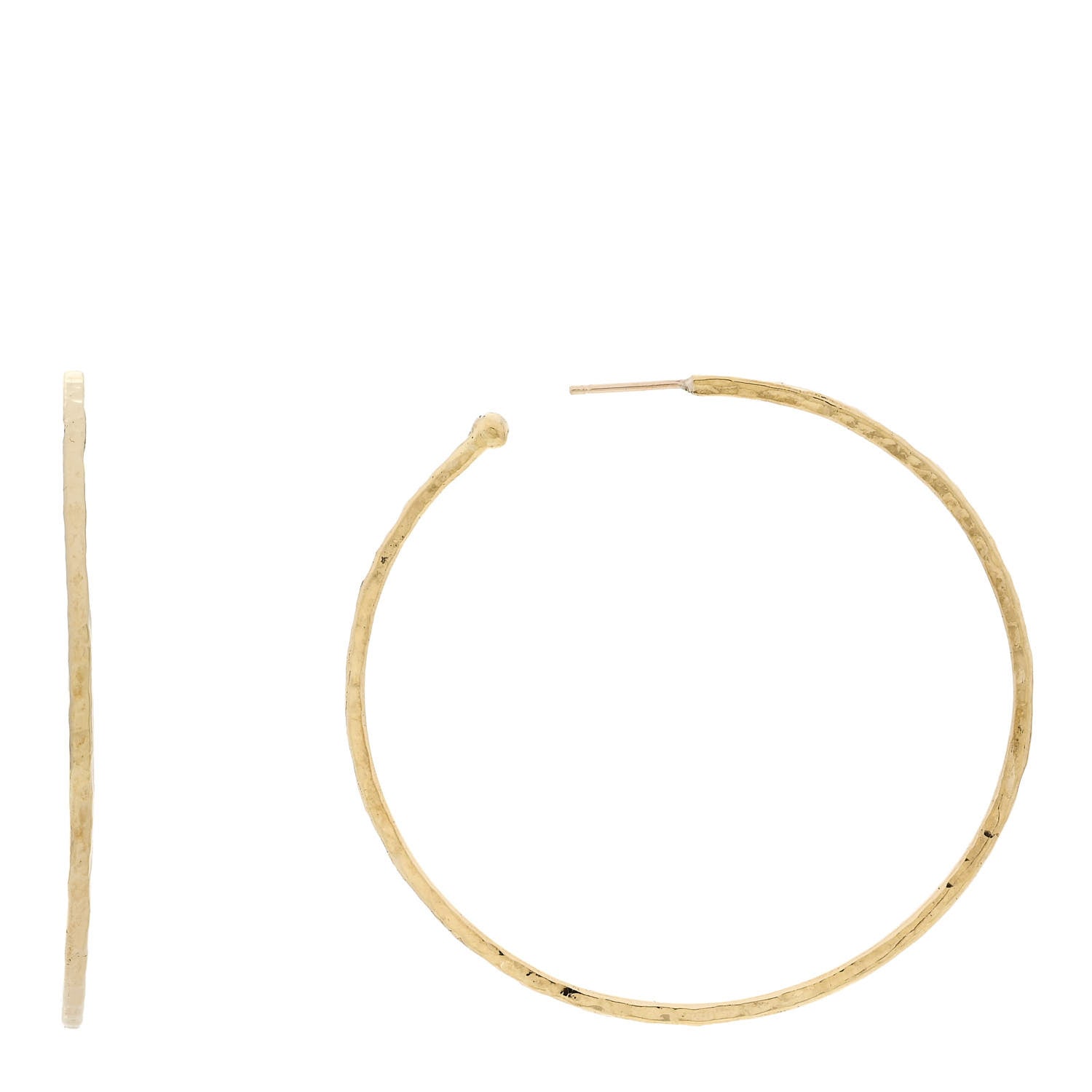 Jennifer Meyer 18K Yellow Gold Medium Hammered Hoop Earrings 1 of 4