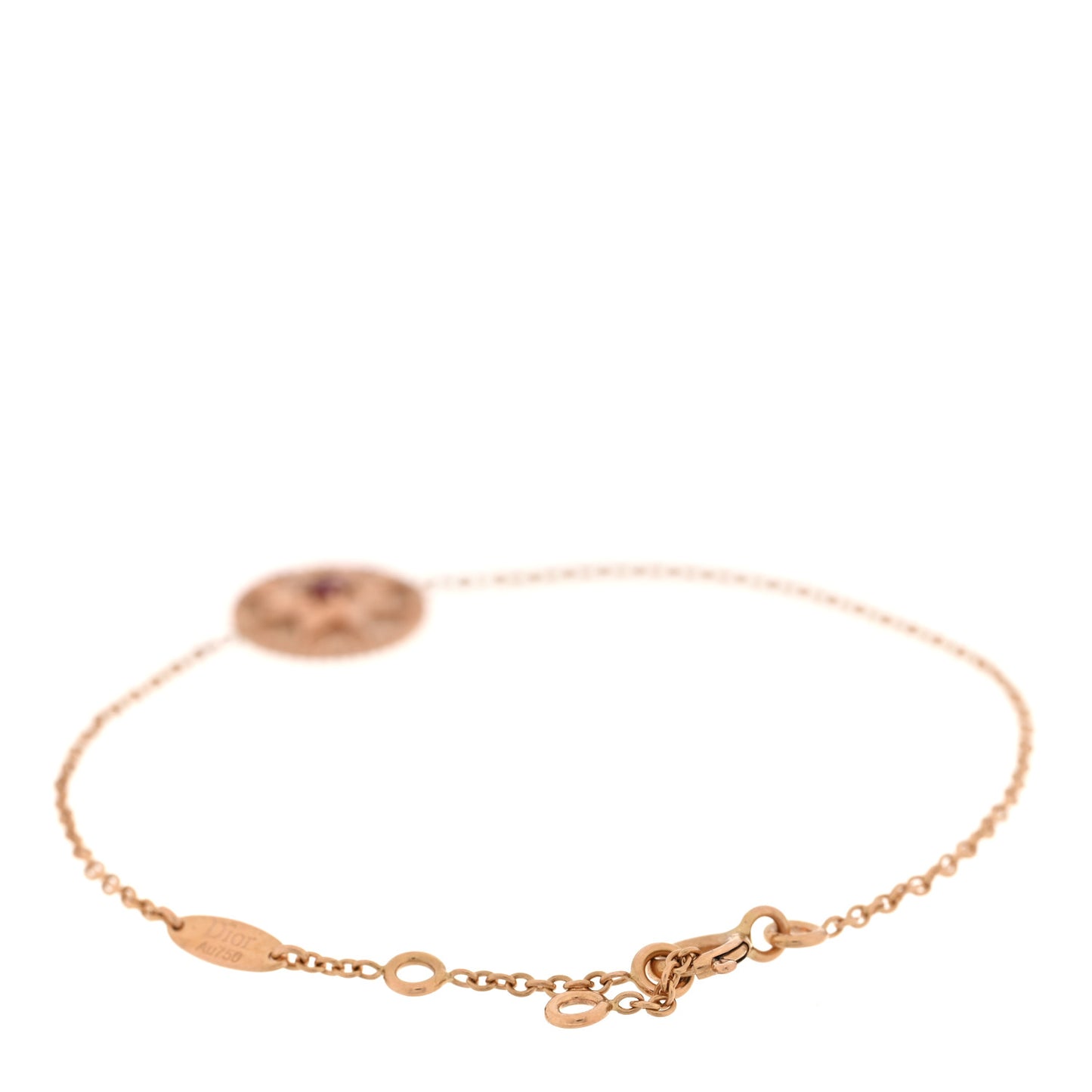 18K Rose Gold Ruby Mother of Pearl Rose Des Vents Bracelet
