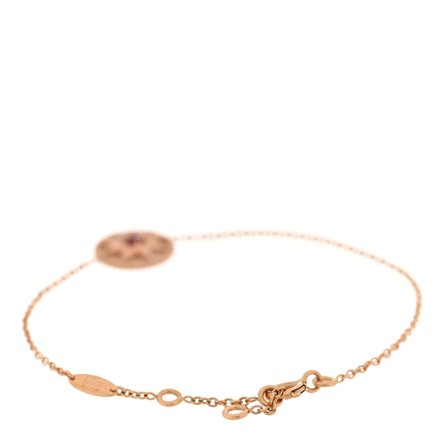 Christian Dior 18K Rose Gold Ruby Mother of Pearl Rose Des Vents Bracelet 2 of 3