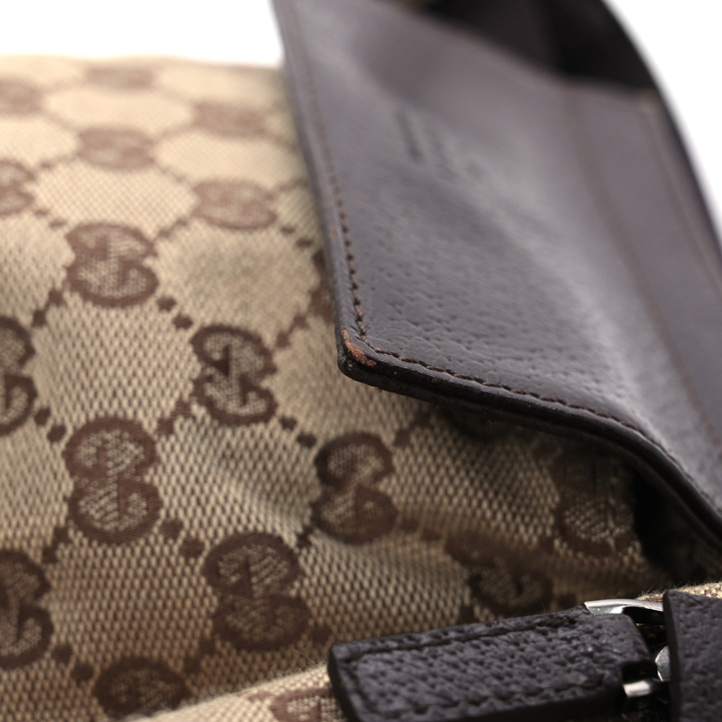 GG Monogram Double Pocket Belt Bag Dark Brown