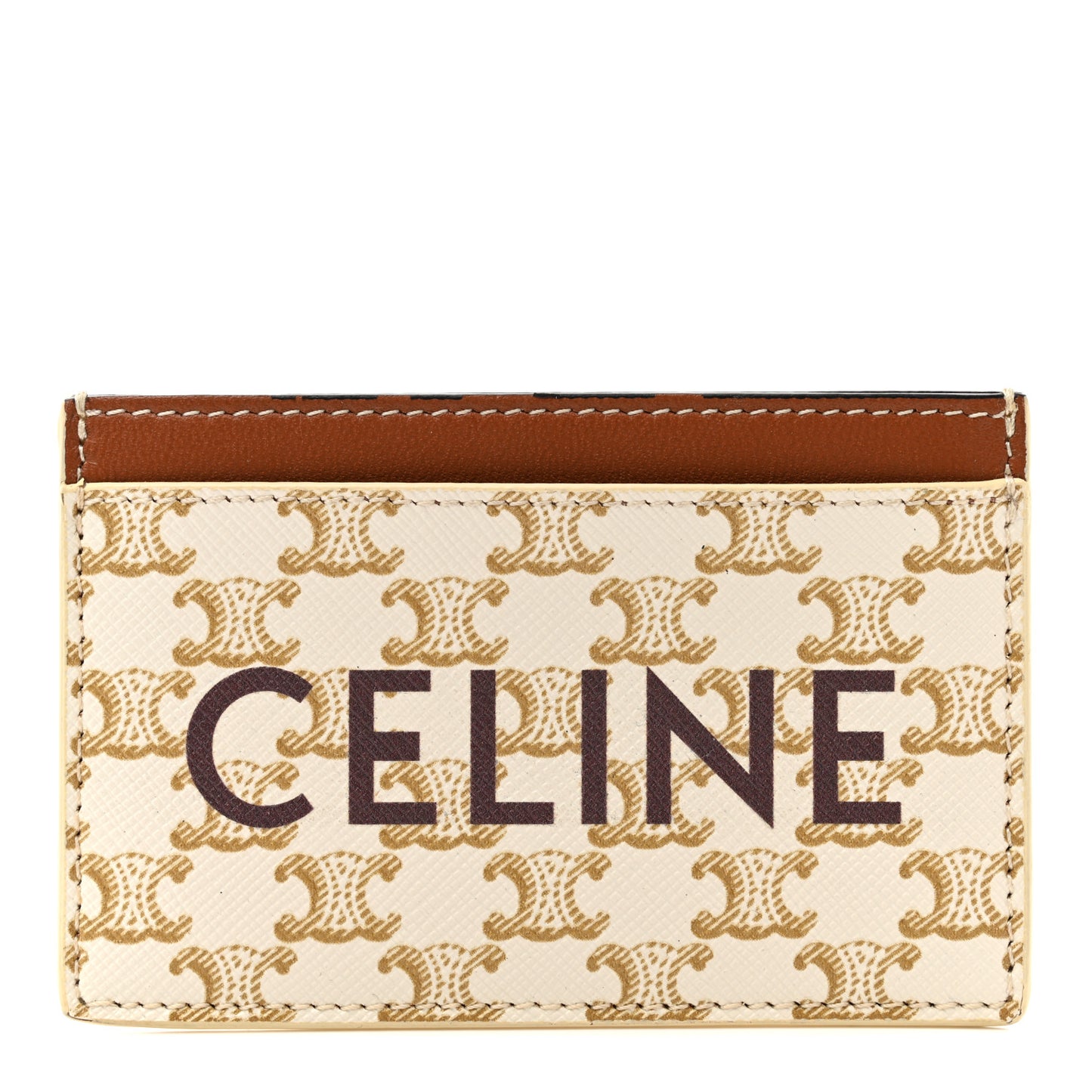 Triomphe Canvas Card Holder White
