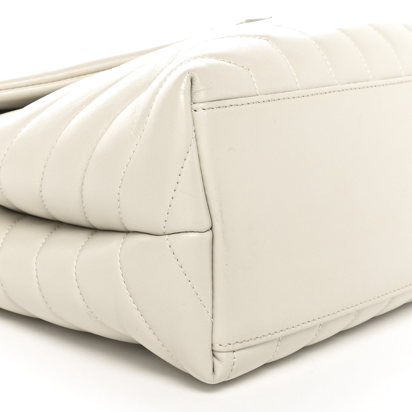 Calfskin Y Quilted Monogram Medium Loulou Chain Satchel Crema Soft
