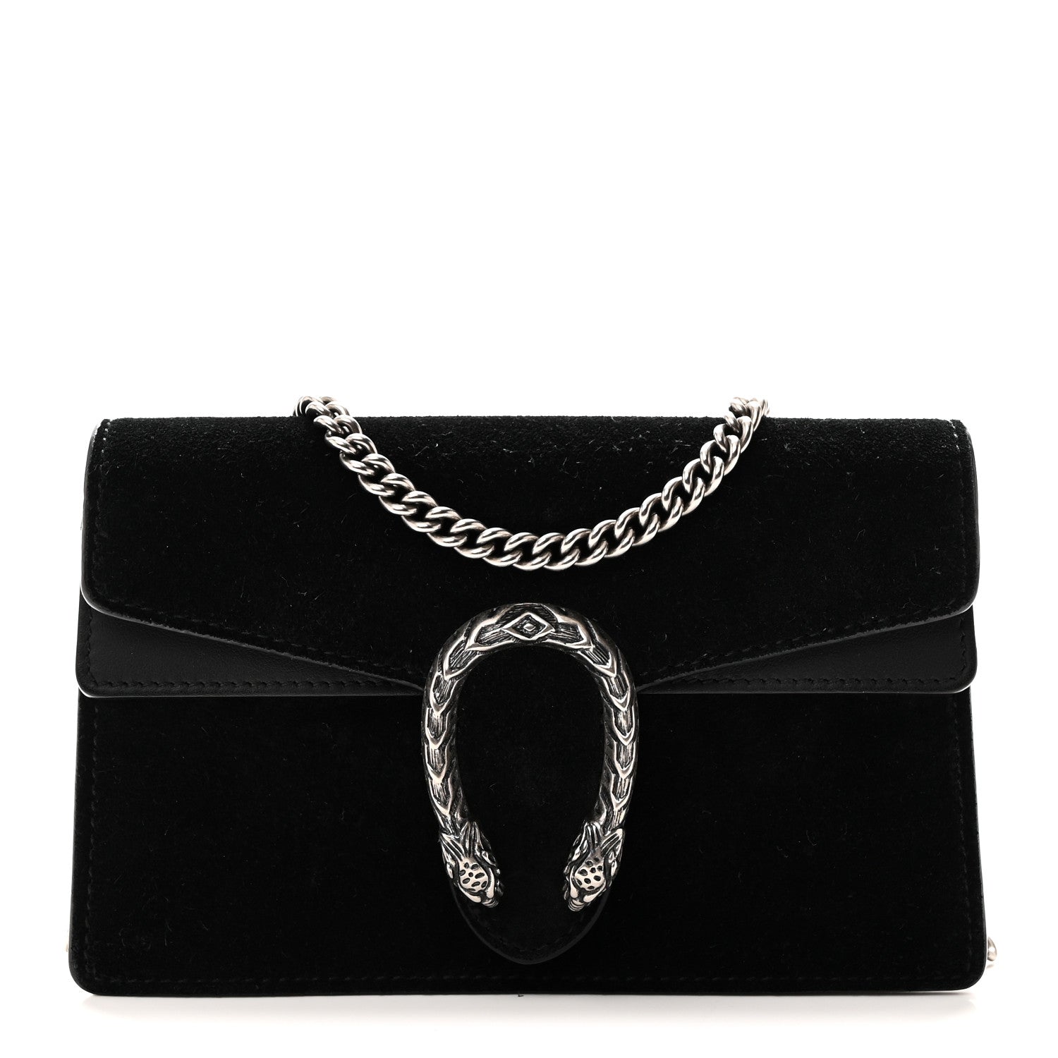 Gucci Suede Super Mini Dionysus Shoulder Bag Black 1937043
