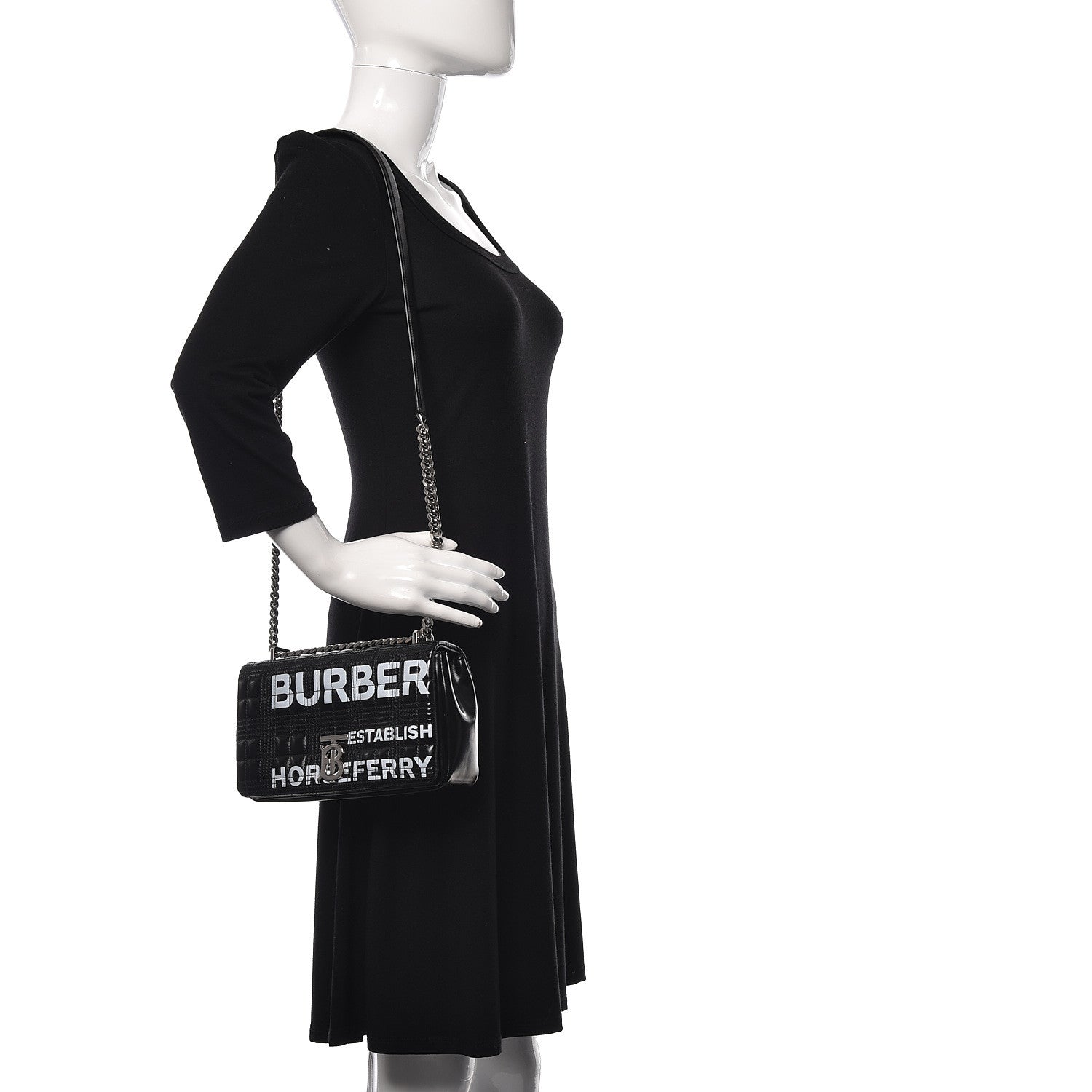 Burberry Patent Quilted Horseferry Print Small Lola Bag Black 2 of 11