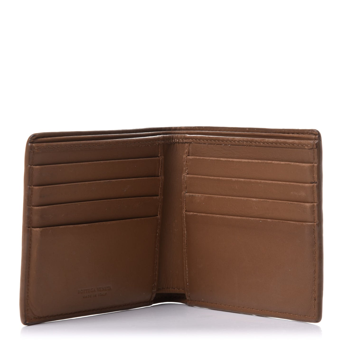 Nappa Intrecciato Bi-Fold Wallet Noce