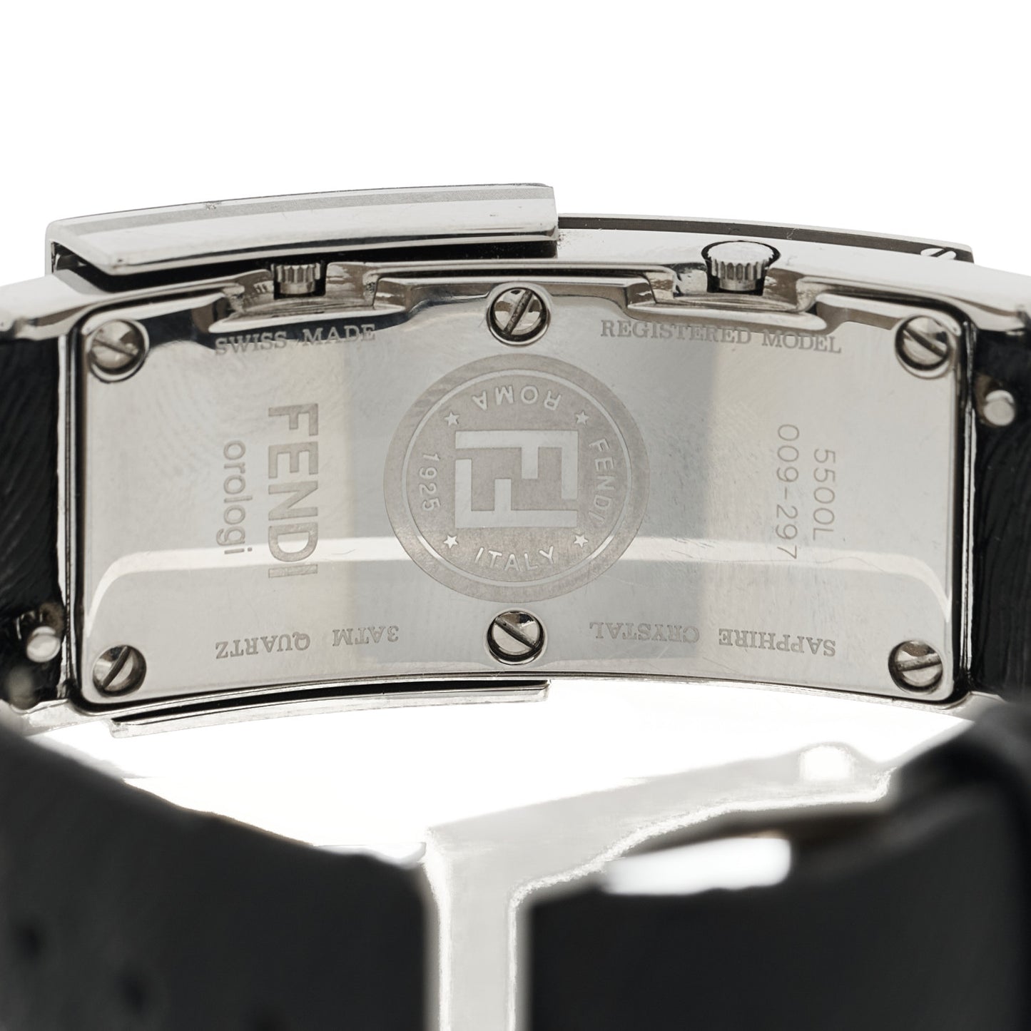 Stainless Steel Calfskin 20mm 5500L Quartz Watch Black