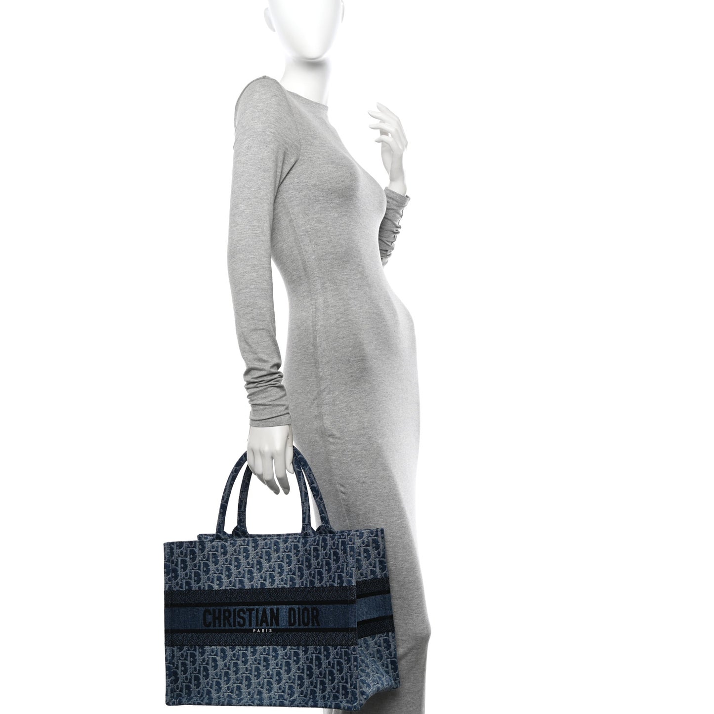 Oblique Denim Medium Book Tote Blue
