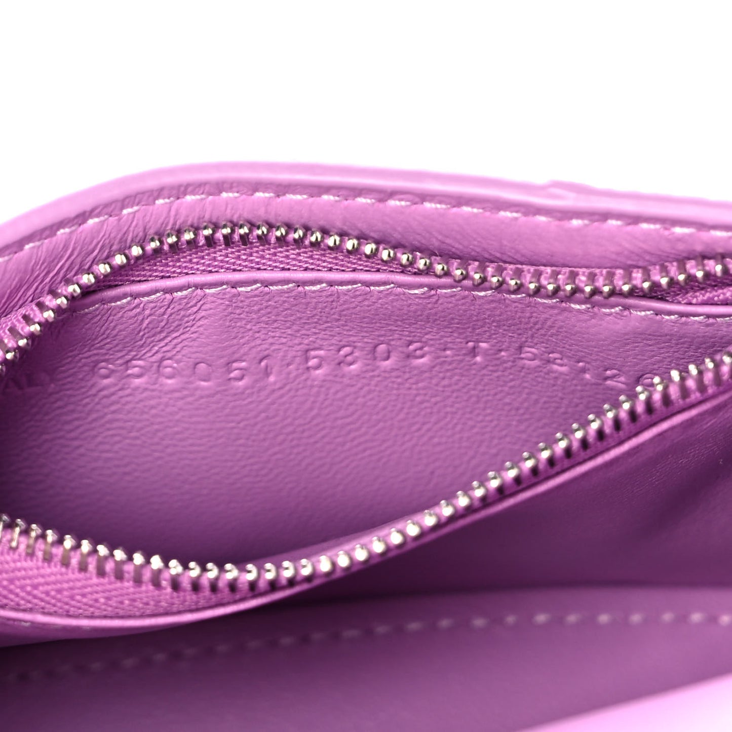 Grained Calfskin Tonal B Hourglass Chain Cardholder Lilac