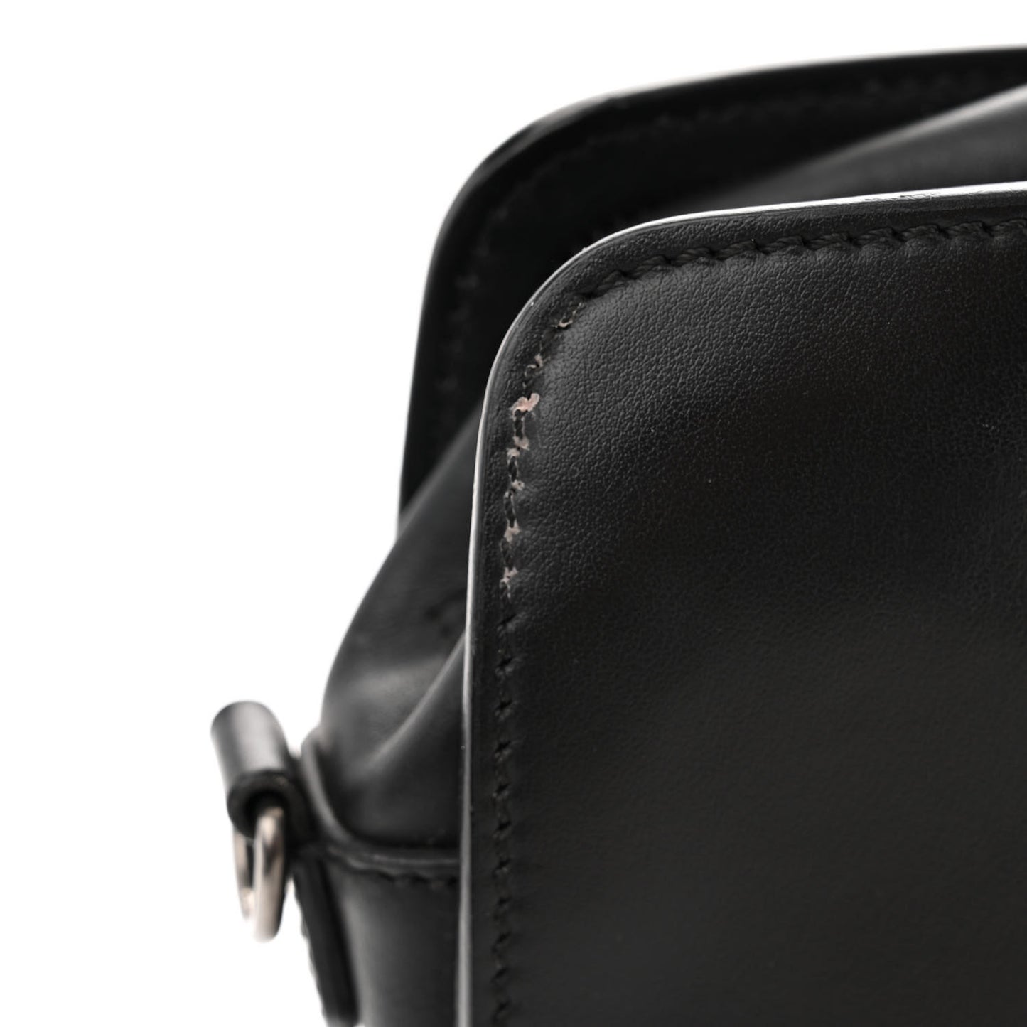 Vitello Century Grace FF Embossed Shoulder Clutch Black