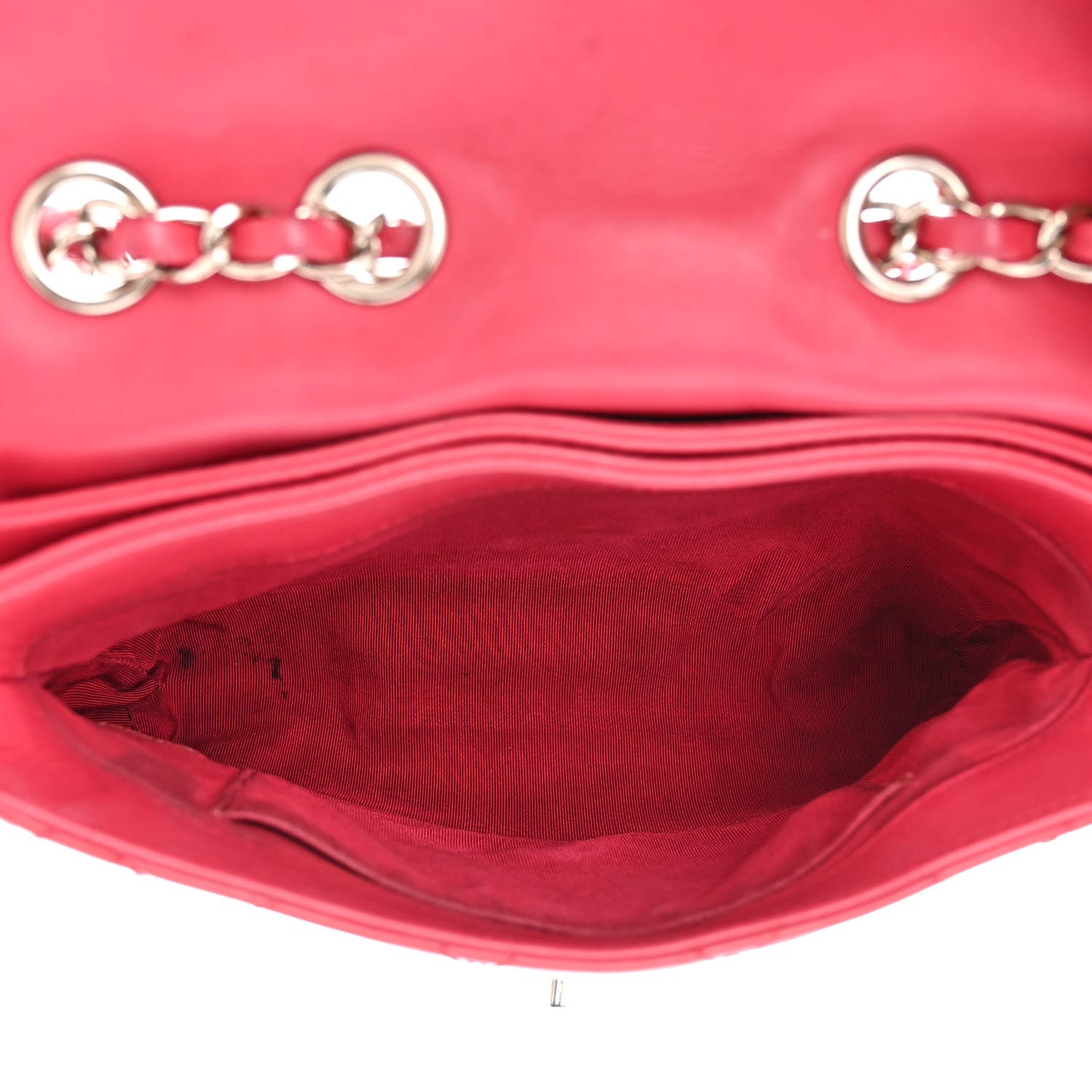 Patent Quilted Small Rock In Rome Single Flap Dark Pink