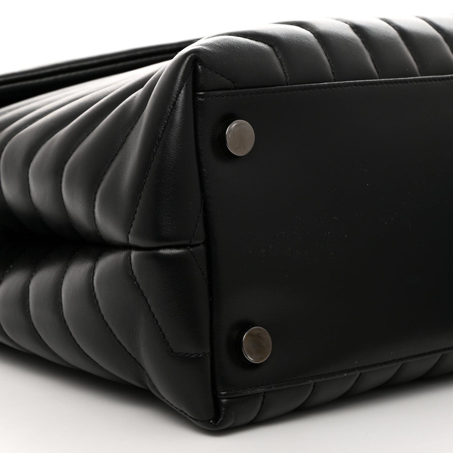 Calfskin Y Quilted Monogram Monochrome Large Loulou Chain Satchel Black
