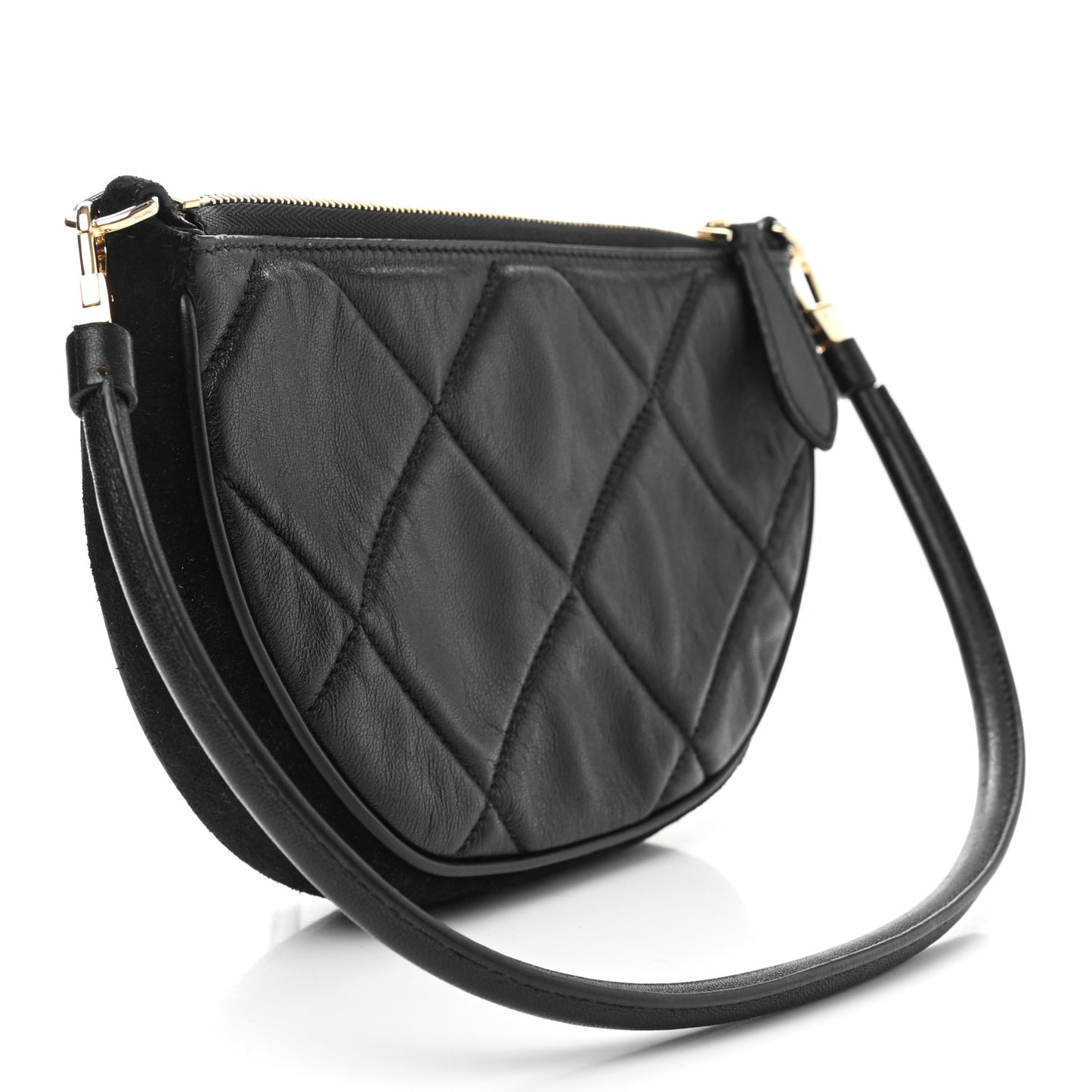 Lambskin Quilted Olympia Pouch Black