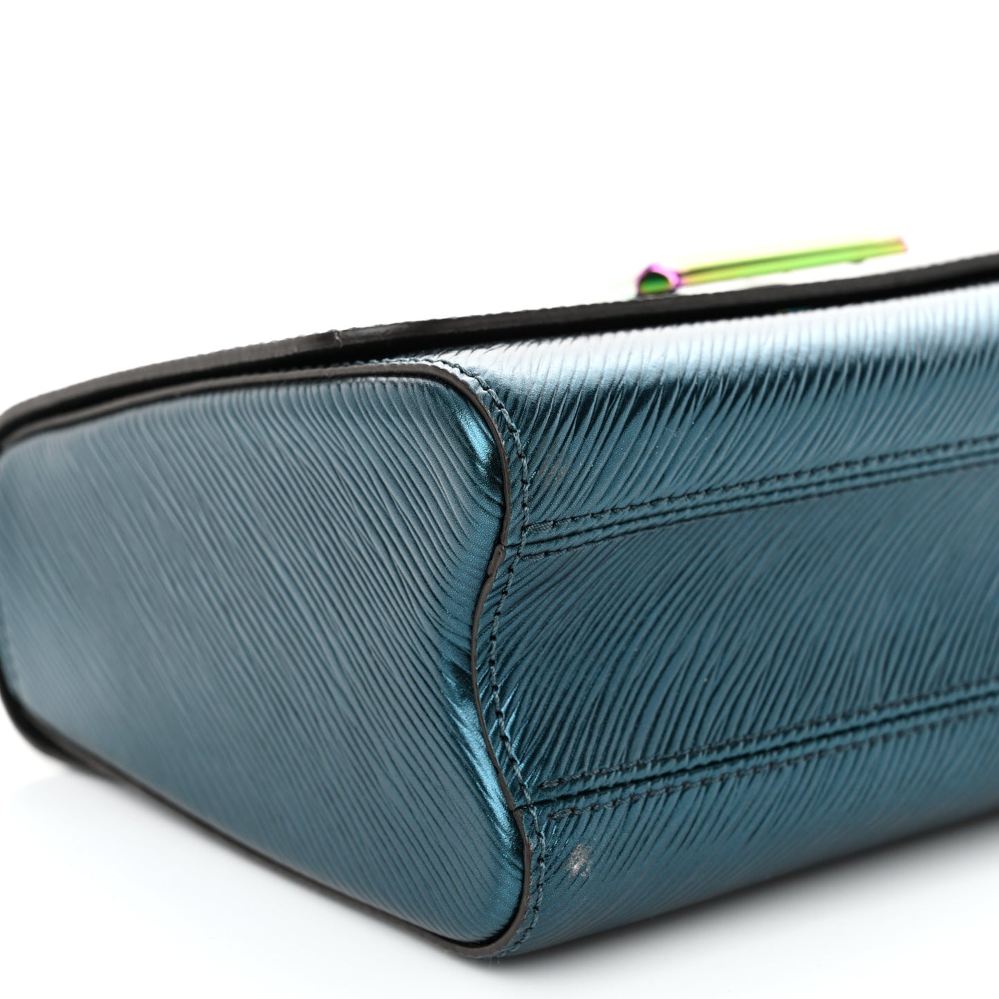 Epi Twist Scarabeo Shoulder Bag MM Blue Boreale