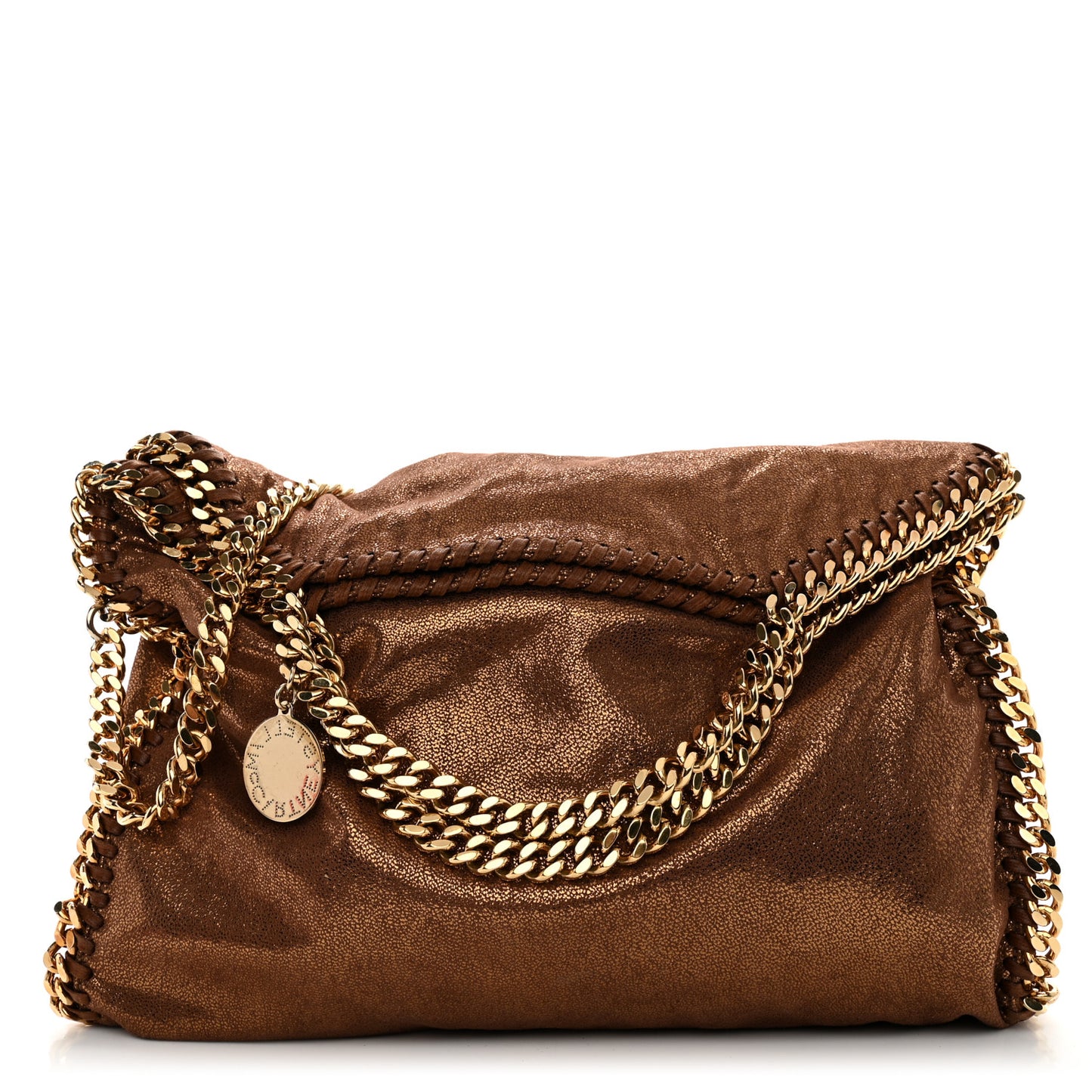 Metallic Shaggy Deer Small Falabella Tote Bronze