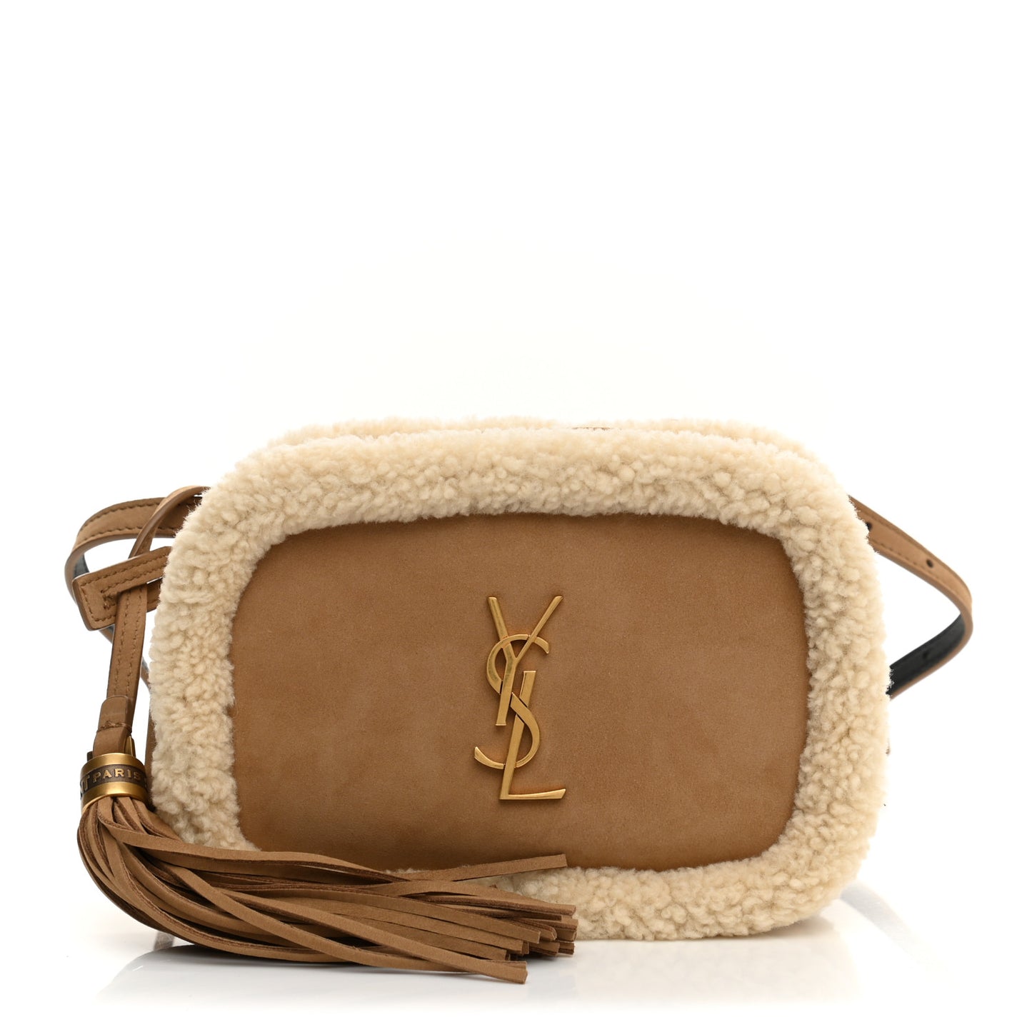 Suede Shearling Lou Belt Bag Natural Tan