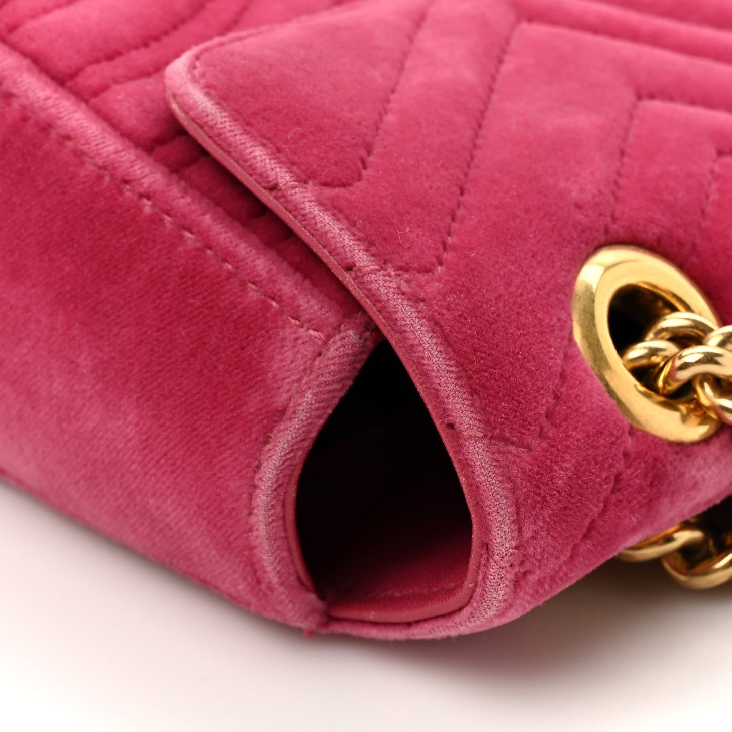 Velvet Matelasse Small GG Marmont Shoulder Bag Light Raspberry Rose