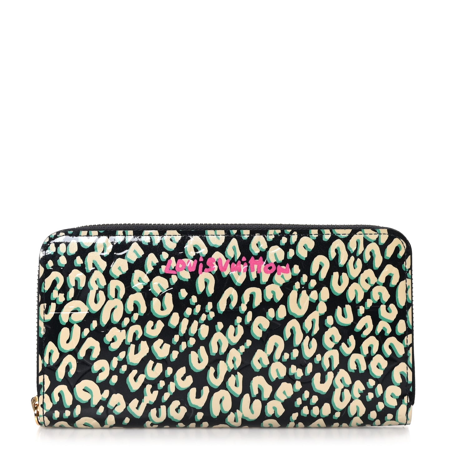 Vernis Leopard Zippy Wallet Blue Infini
