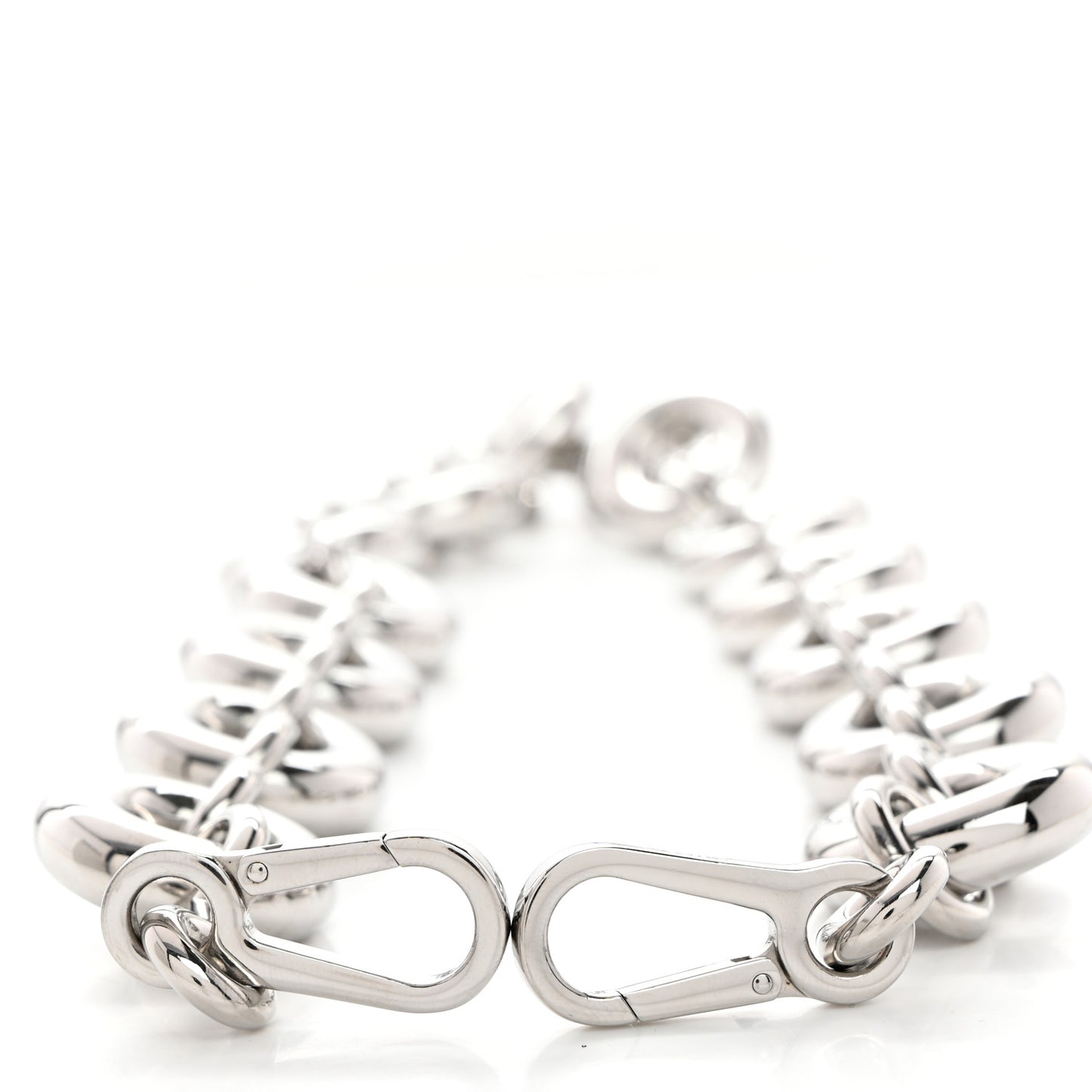 Aluminum Stainless Steel Chunky Donut Chain Shoulder Strap Silver