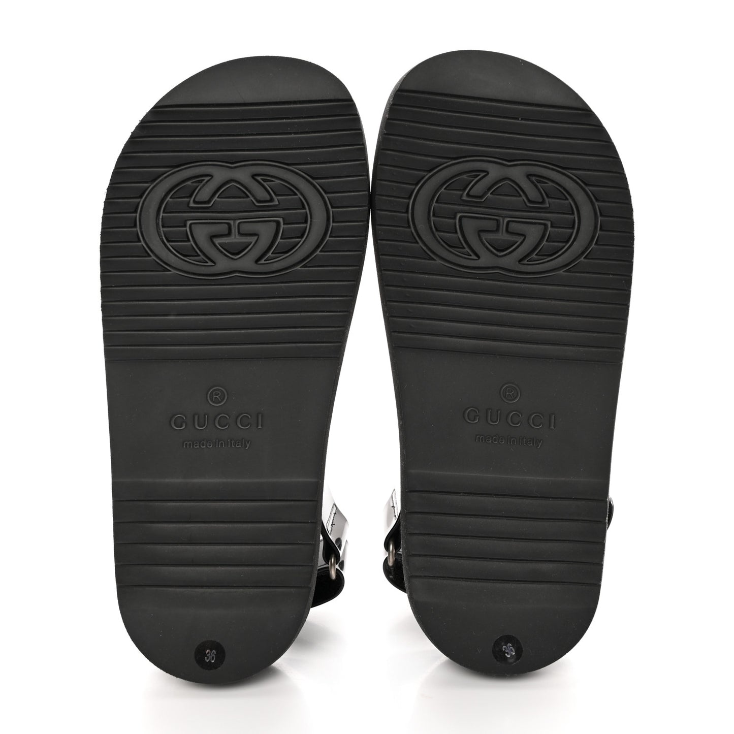Rubber Mini Double G Womens Isla Dad Sandals 36 Black