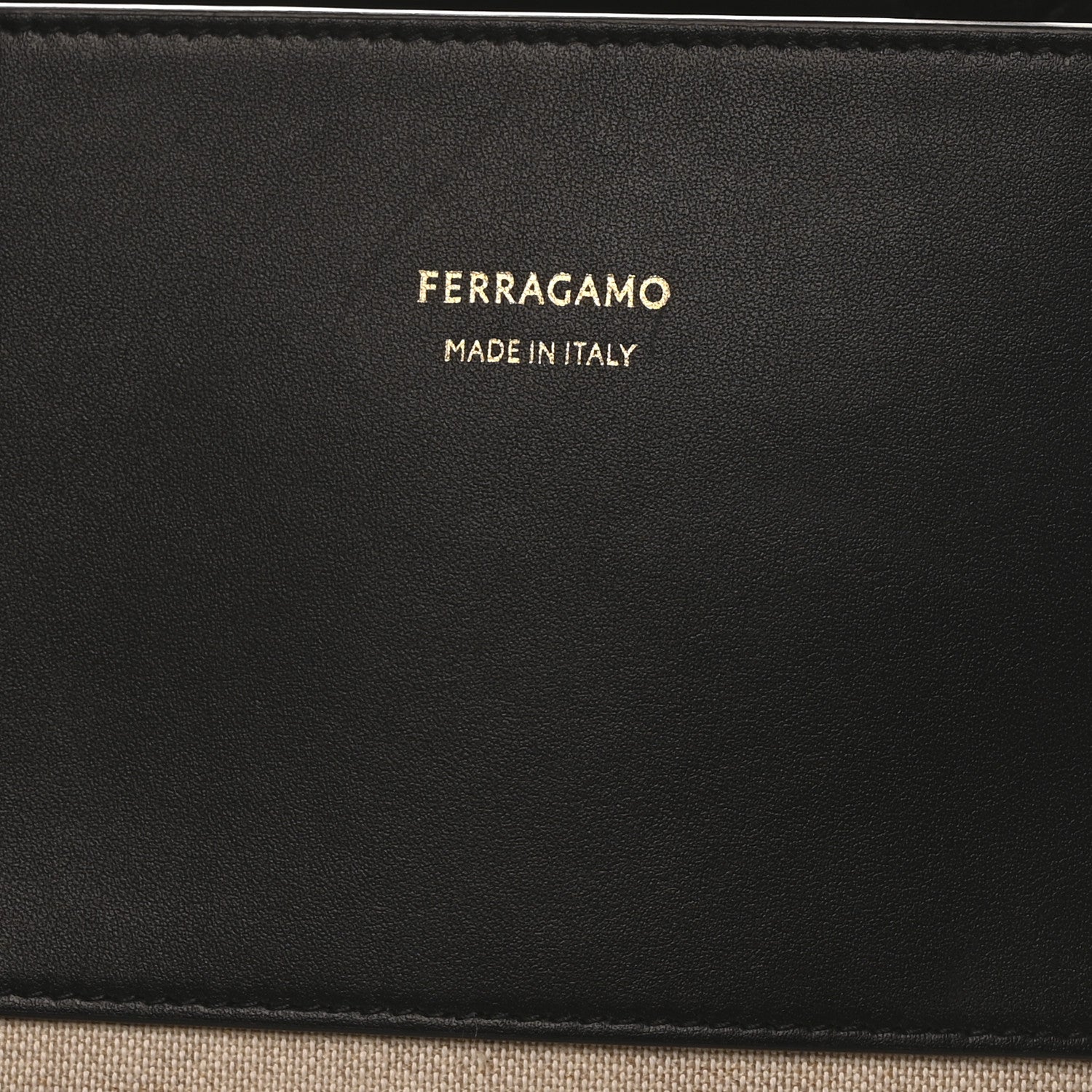 Salvatore Ferragamo Canvas Calfskin North South Charming Tote Natural Black 9 of 11