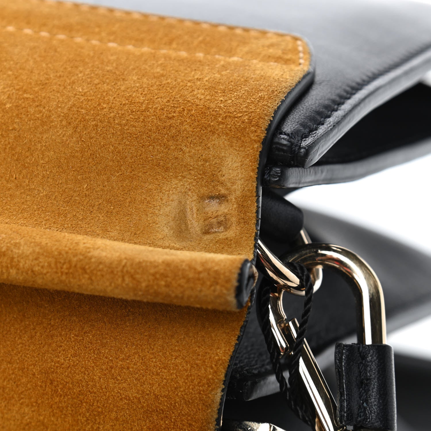 Chloe Suede Calfskin Medium Faye Shoulder Bag Full Blue Mustard 6 of 6