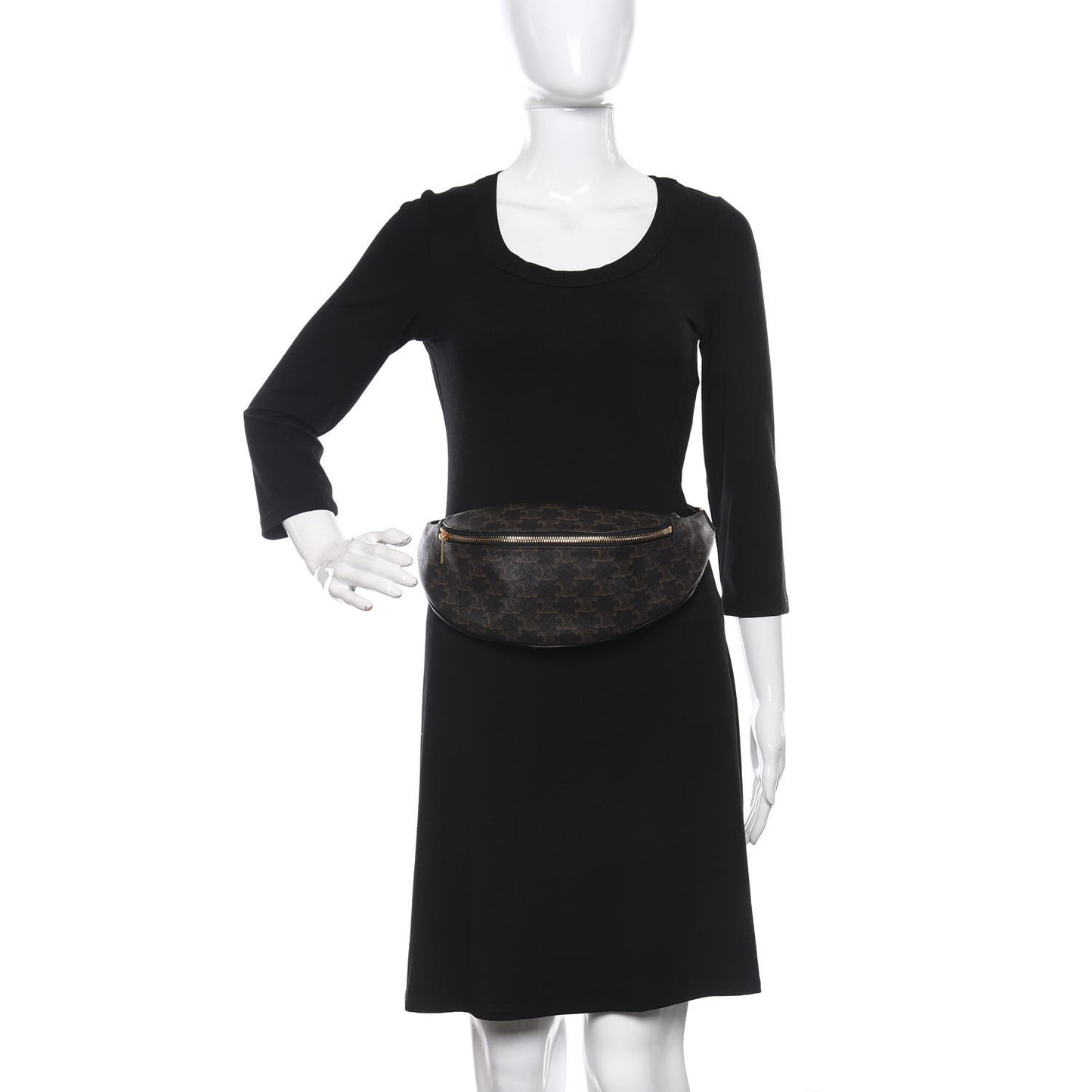 Triomphe Canvas Belt Bag Black