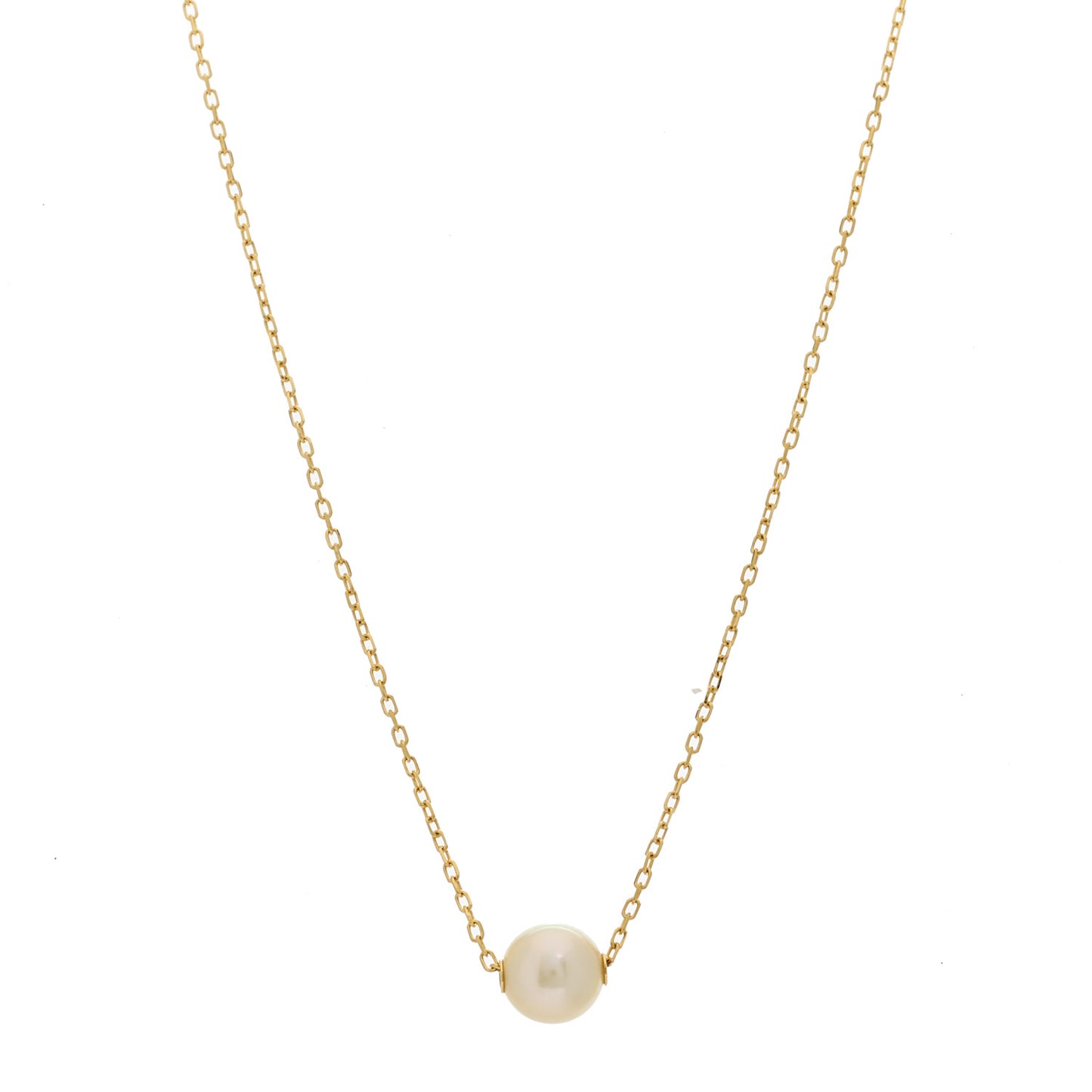 18K Yellow Gold Akoya Pearl 7.5-8mm Single Pendant Necklace