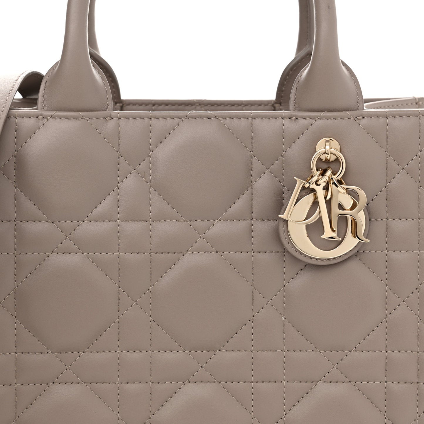 Calfskin Macrocannage Small Book Tote Taupe