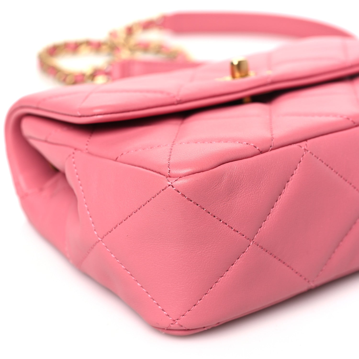 Chanel Lambskin Quilted Mini Charms Square Flap Pink 9 of 10