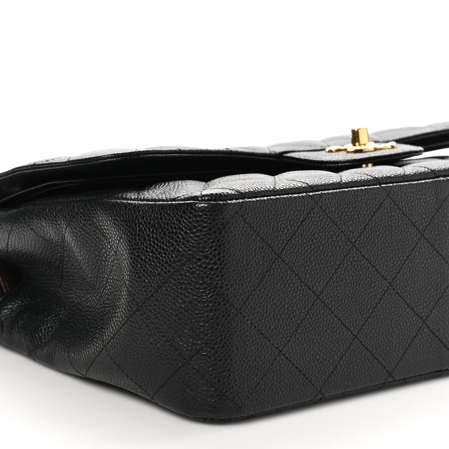 Caviar Quilted Jumbo Double Flap Black