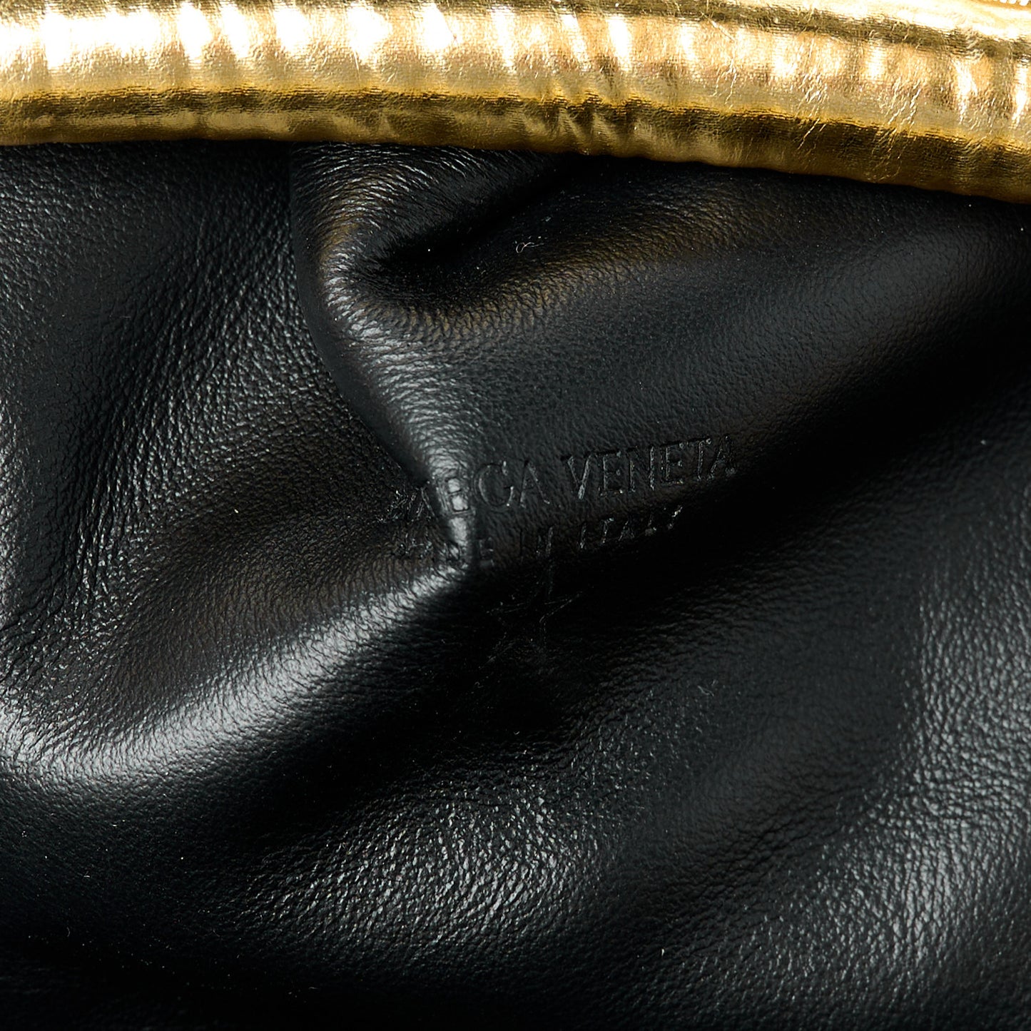 Metallic Bark Calfskin The Mini Pouch Gold