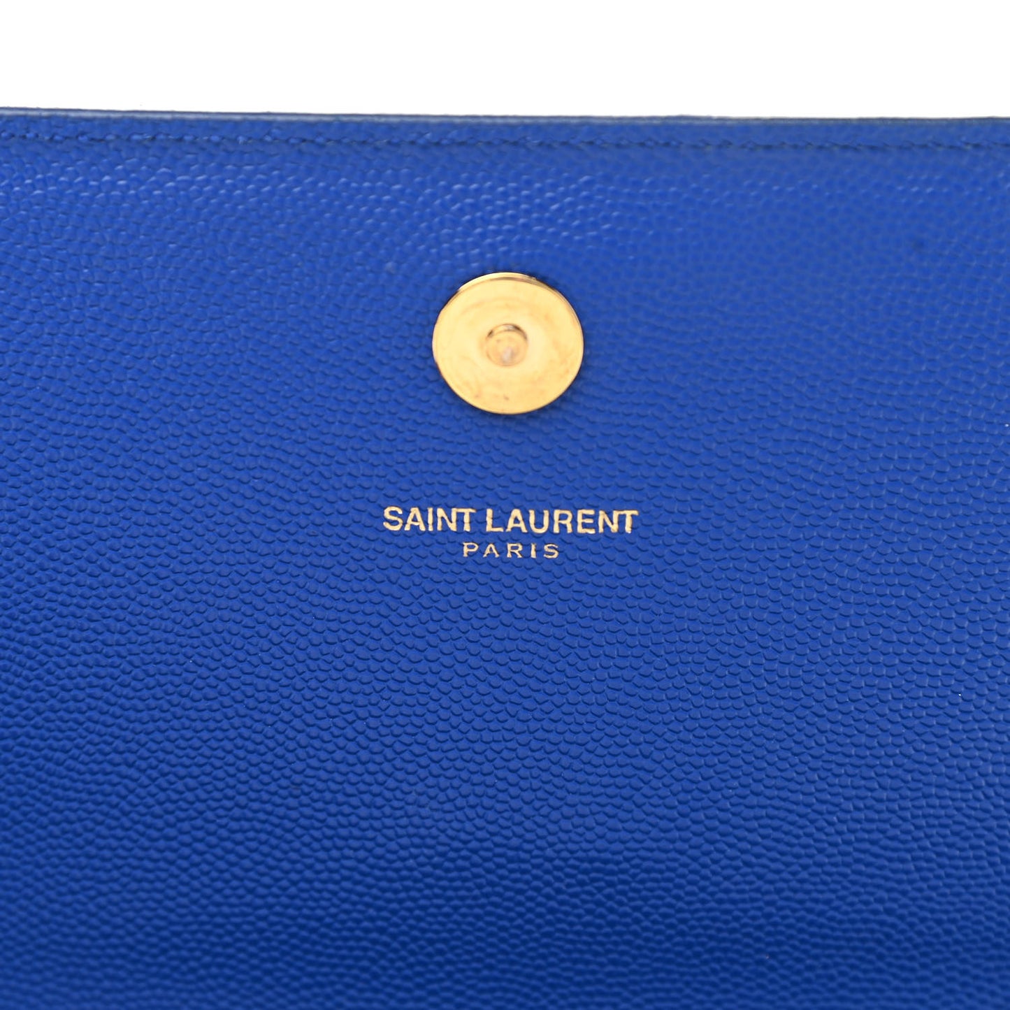 Grain De Poudre Classic Monogram Cassandre Clutch Blue Majorelle