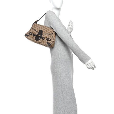 Monogram Horsebit Chain Flap Shoulder Bag Brown