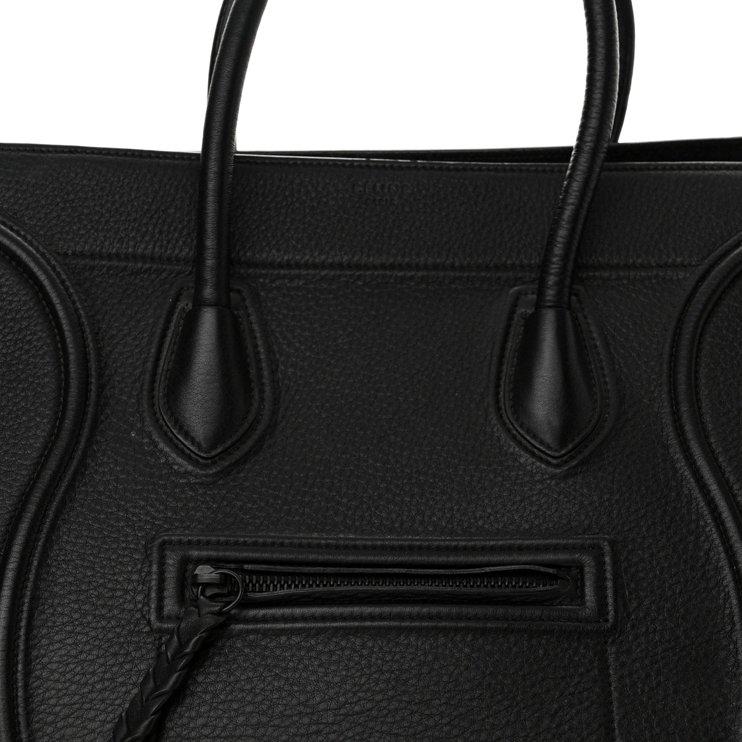Grained Calfskin Medium Phantom Luggage Black