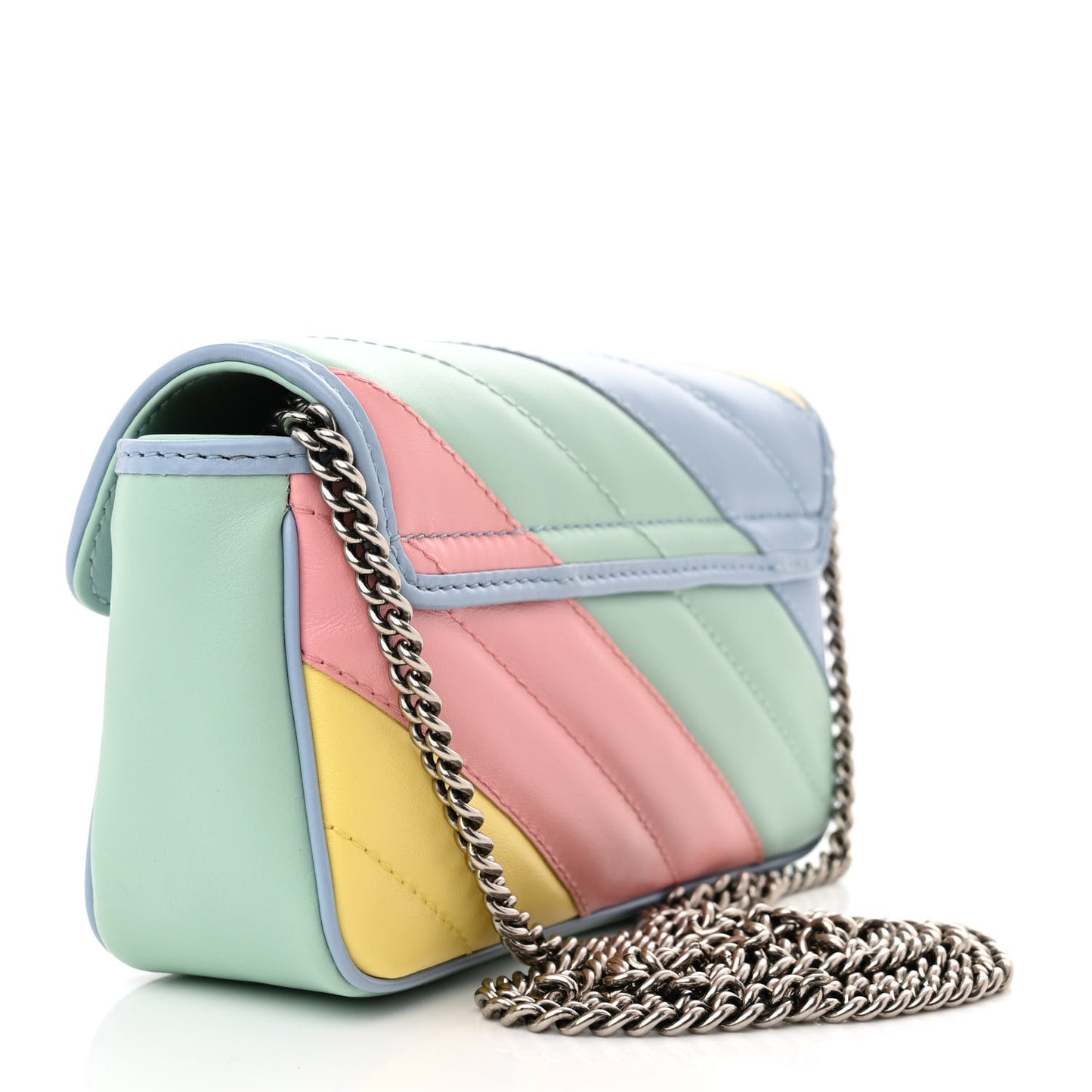 Calfskin Matelasse Diagonal Super Mini GG Marmont Shoulder Bag Multicolor Pastel