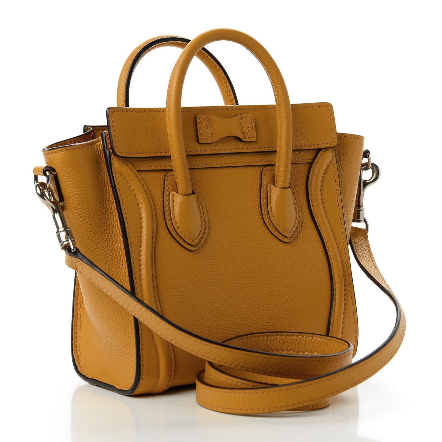 Drummed Calfskin Nano Luggage Ocre