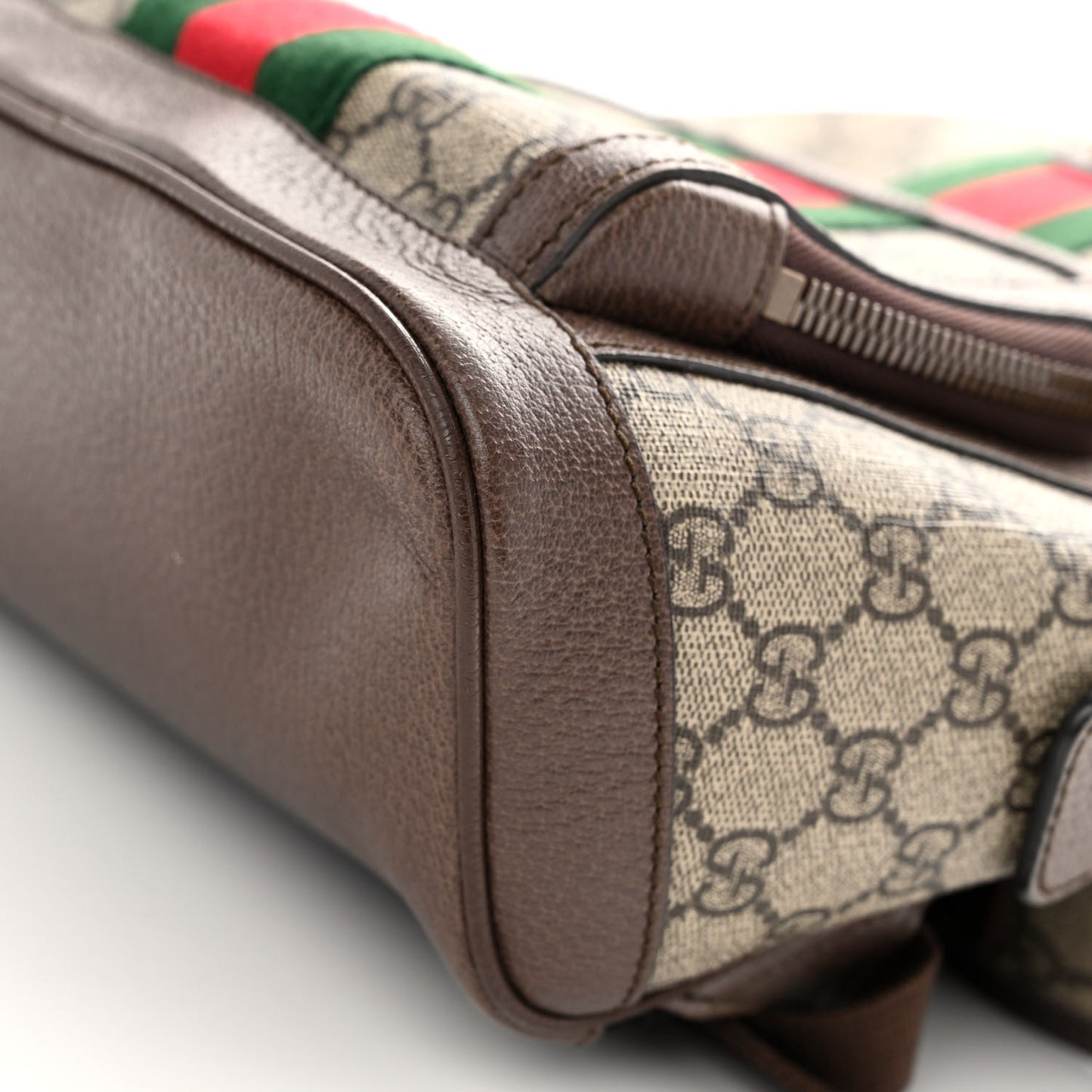 GG Supreme Monogram Calfskin Web Small Ophidia Day Backpack Beige Ebony New Acero