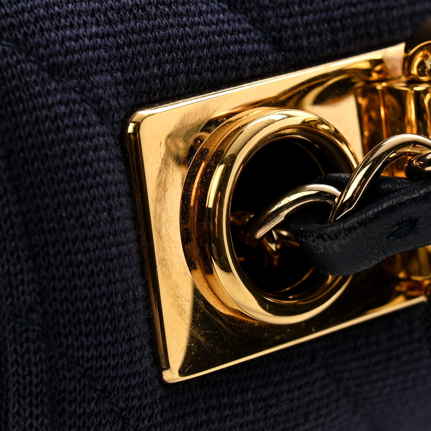 Chanel Jersey Chevron Quilted Small Trendy CC Dual Handle Flap Bag Navy Blue 13 of 16