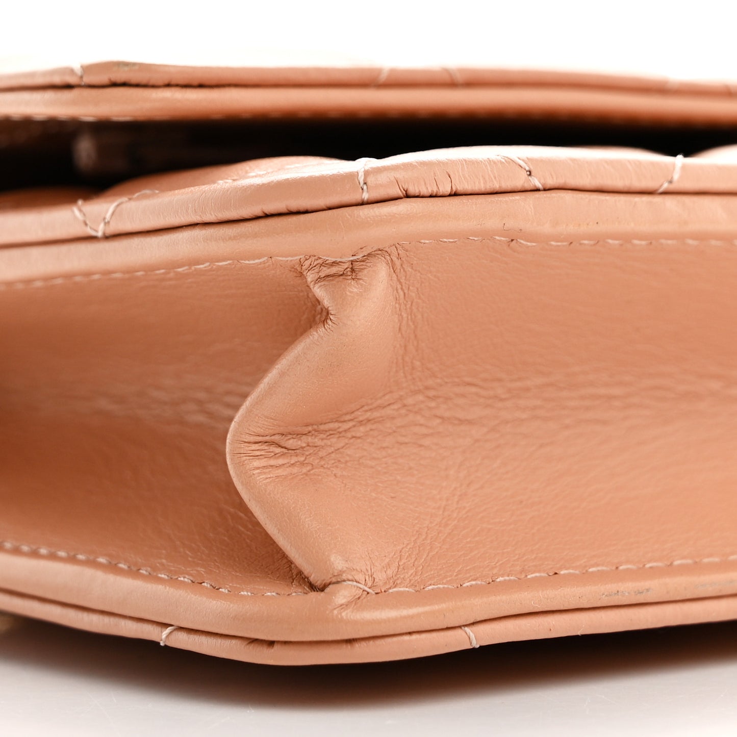 Aged Calfskin Quilted Reissue Wallet On Chain WOC Beige