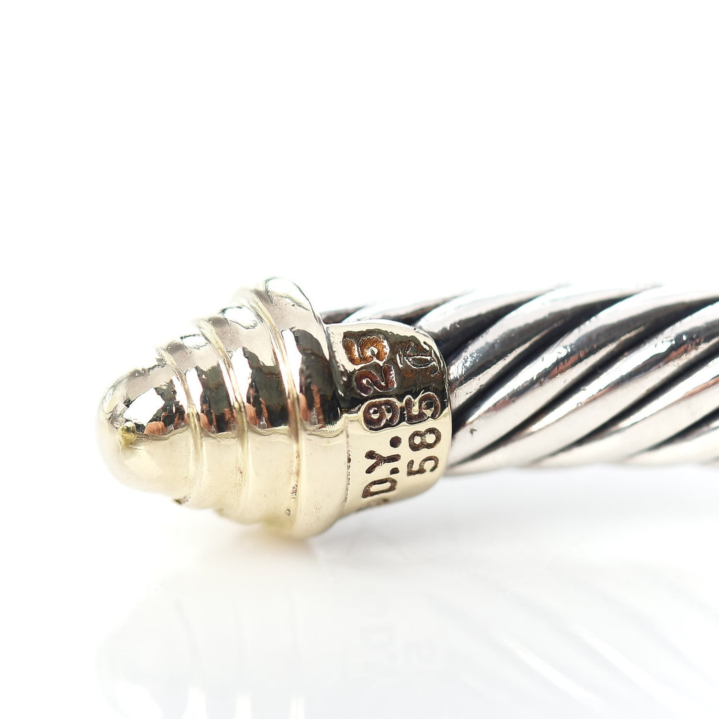 Sterling Silver 14K Yellow Gold 5mm Cable Classics Bracelet