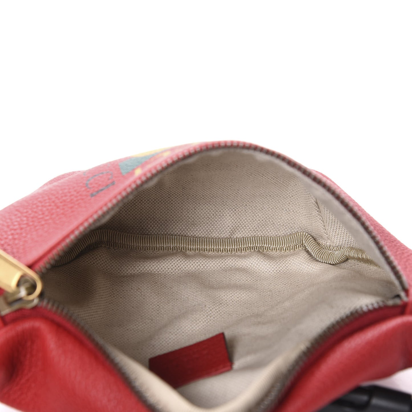 Grained Calfskin Small Logo Belt Bag Hibiscus Red