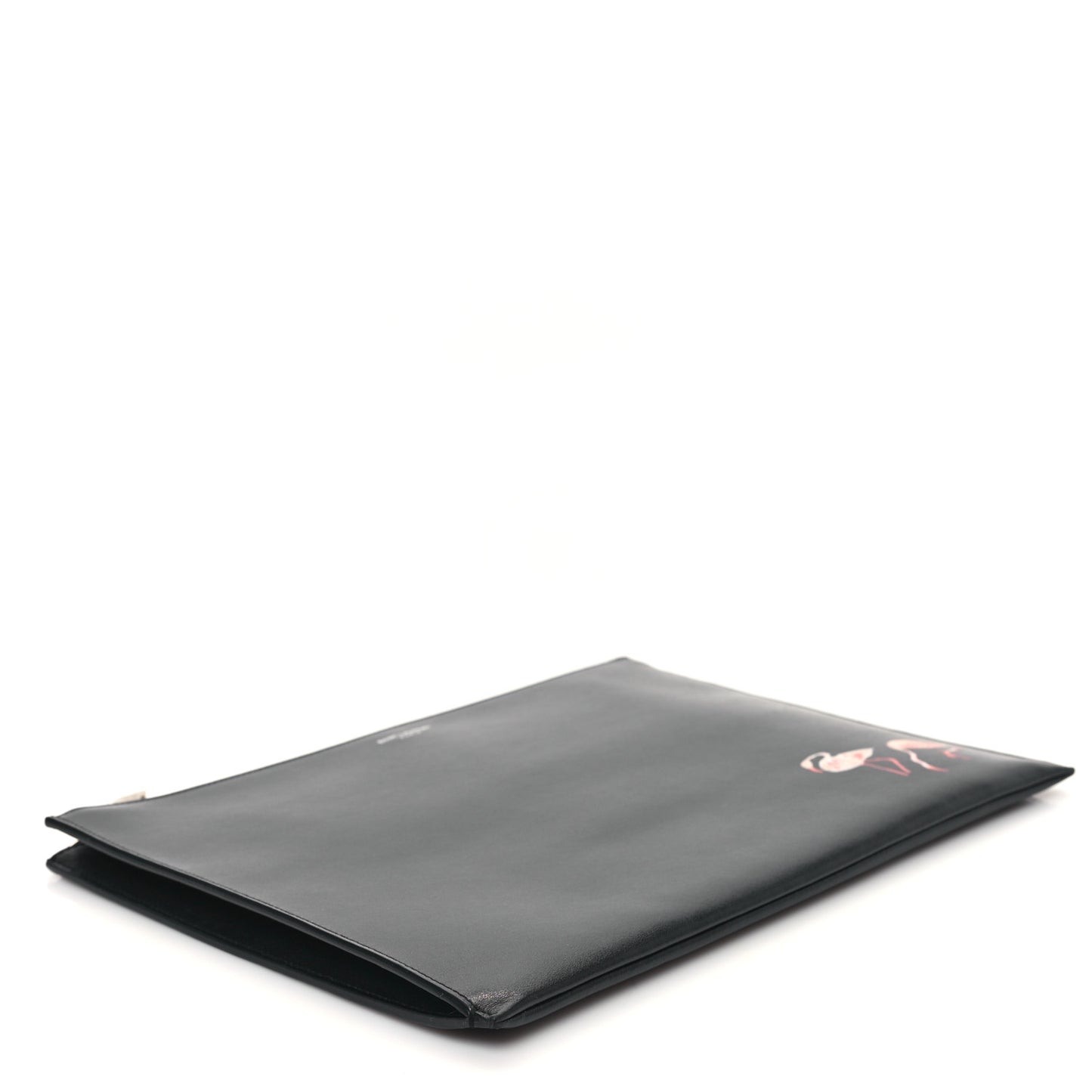 Smooth Calfskin Flamingo Document Holder Black