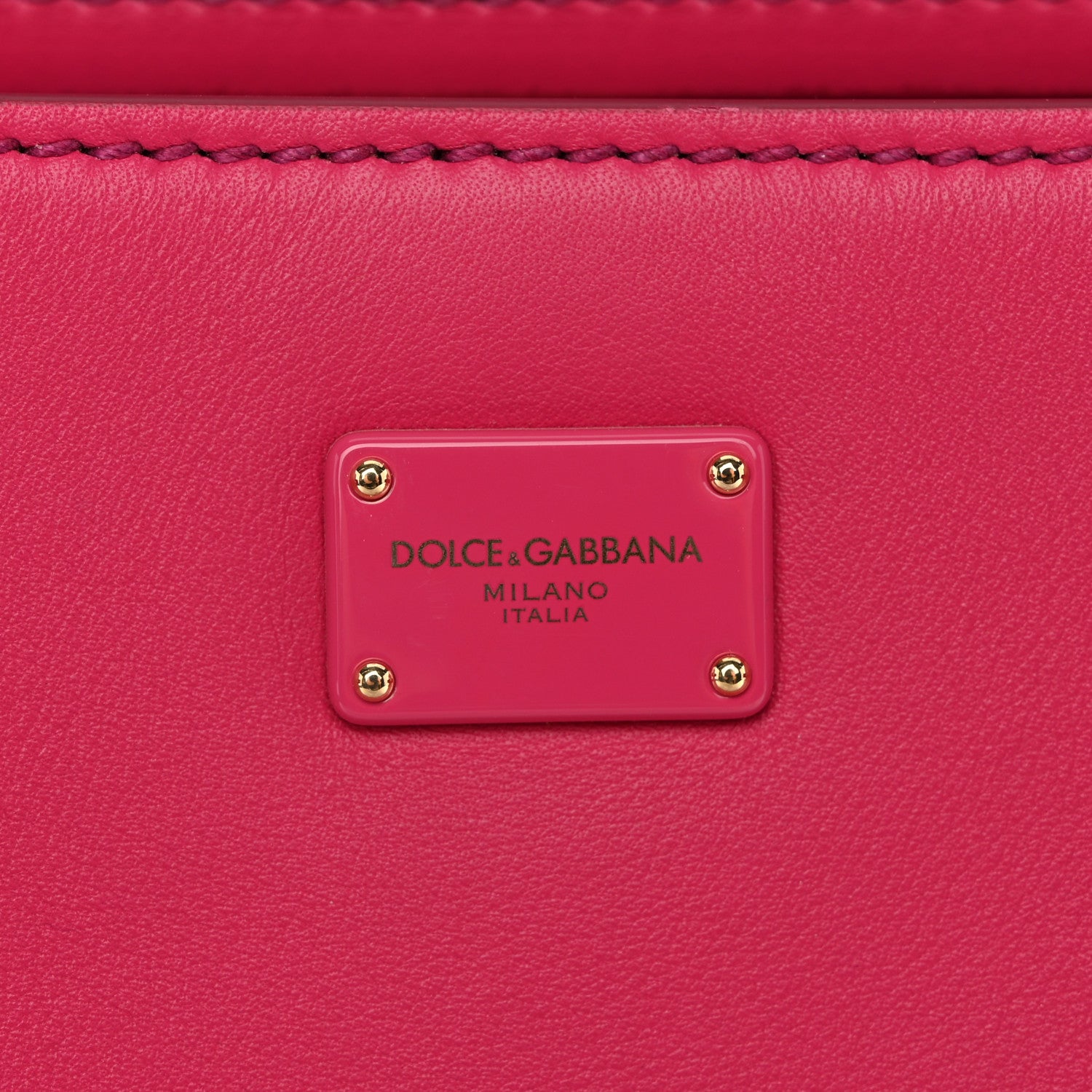 Dolce & Gabbana Calfskin Small Sicily 62 Soft Bag Fuchsia Yellow 6 of 10