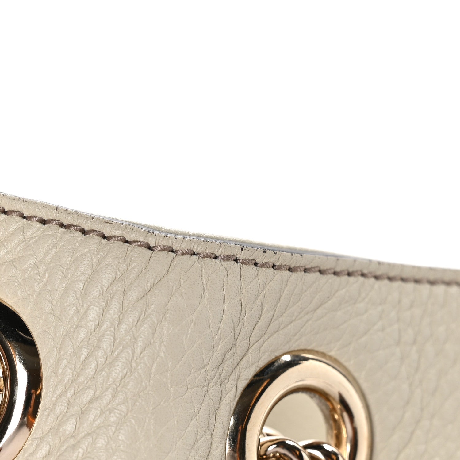 Gucci Pebbled Calfskin Medium Soho Chain Shoulder Bag Off White 11 of 12