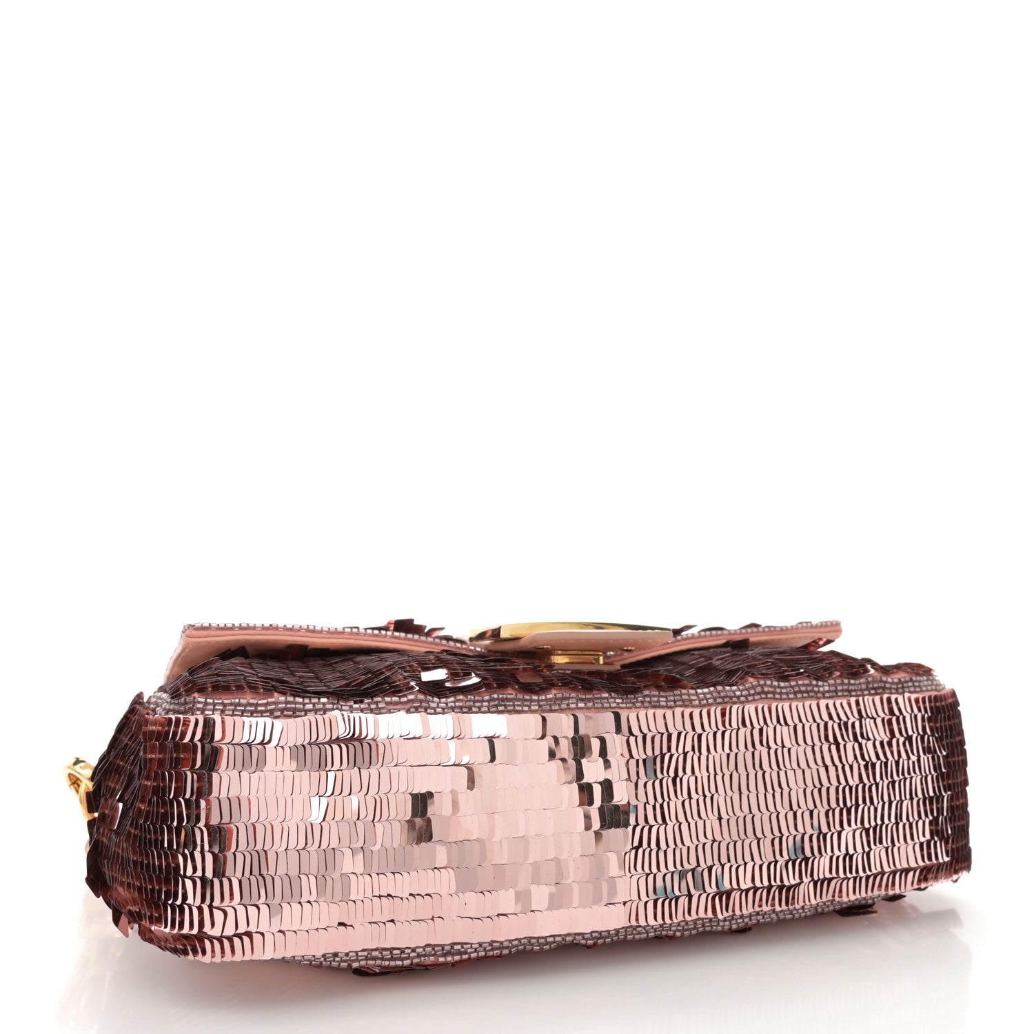 Fendi Sequin Paillettes Vitello Grace Sex and the City Baguette Baby Pink 4 of 10